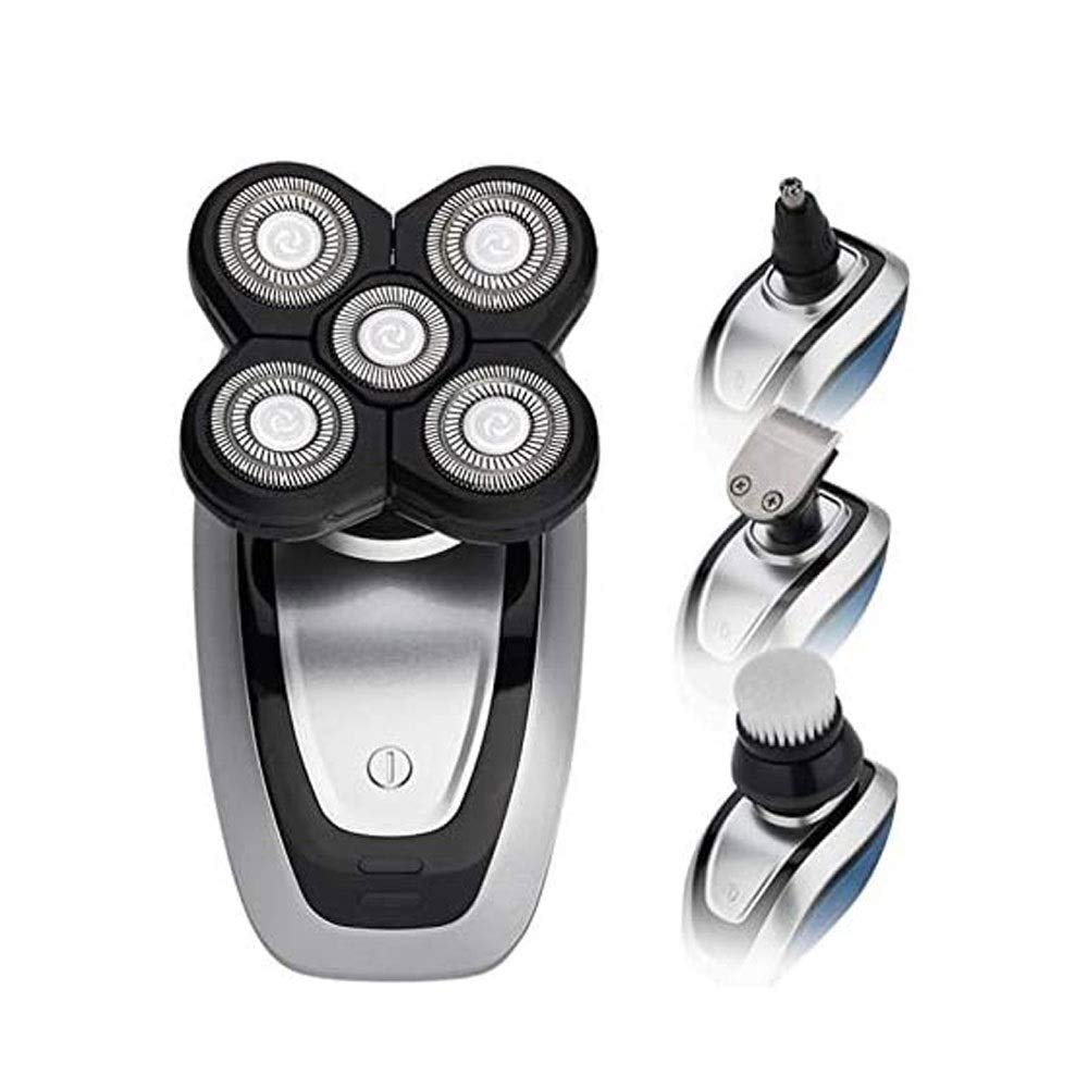 4-in-1 Rechargeable Electric Razor for Men - Wet & Dry Bald Head Shaver & Hair Clippers - Complete Head & Face Grooming Kit for Smooth Shaving at Home, Travel & Gym