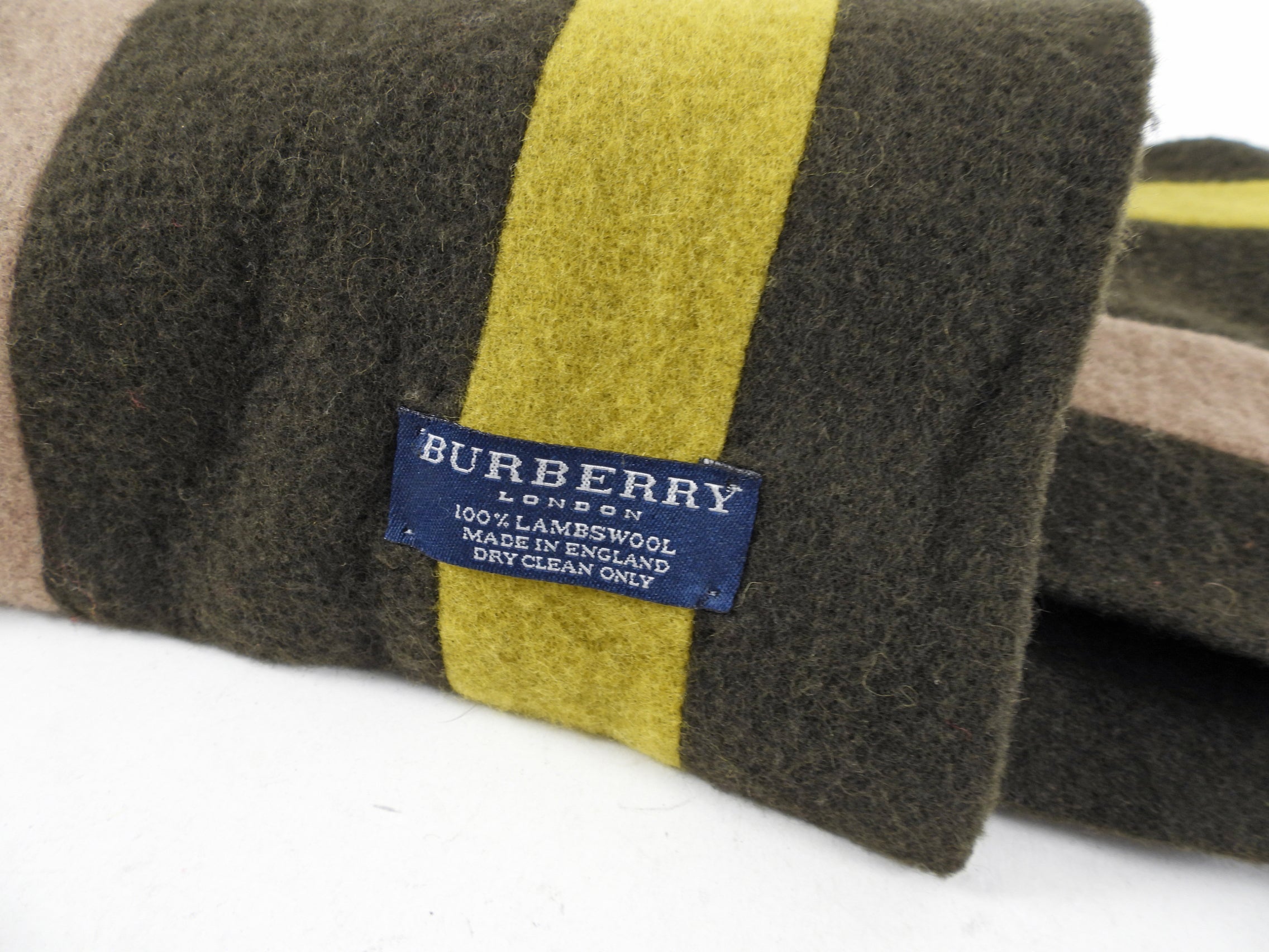 Burberry Wool Scarf - Brown and Green Striped Long Winter Scarf for Men & Women | Perfect for Cold Weather, Outdoor Activities & Fashion Accessories