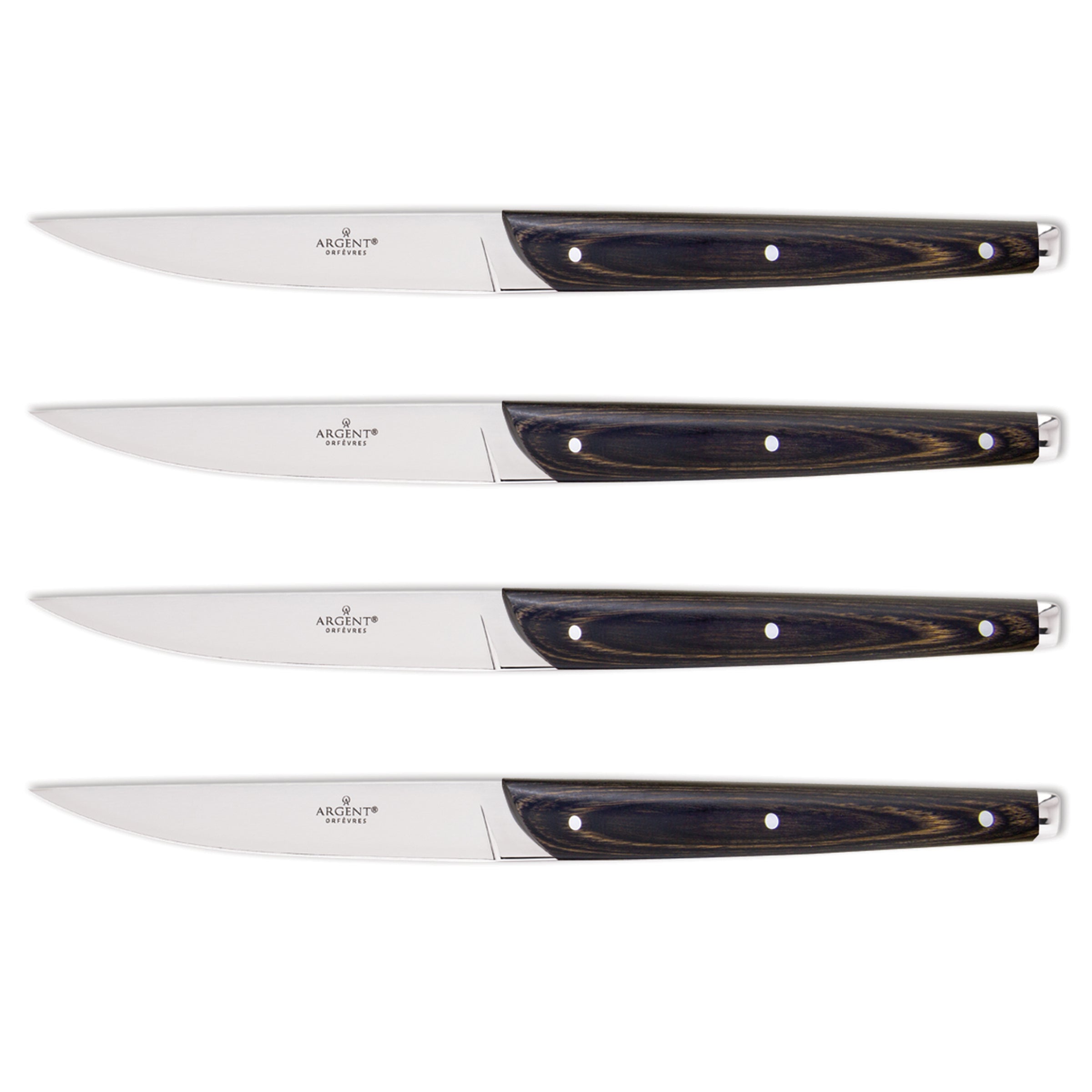 Premium Pakkawood Steak Knives Set of 4 - High-Quality Stainless Steel Blades for Steak Lovers - Perfect for Dinner Parties, BBQ, and Fine Dining Experience