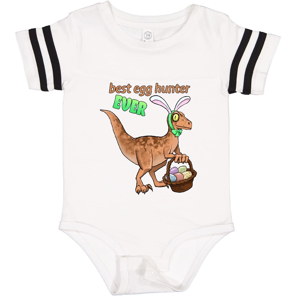 Inktastic Best Egg Hunter Ever Easter Dinosaur Baby Bodysuit - Cute Dino Outfit for Easter Egg Hunt & Holiday Photos