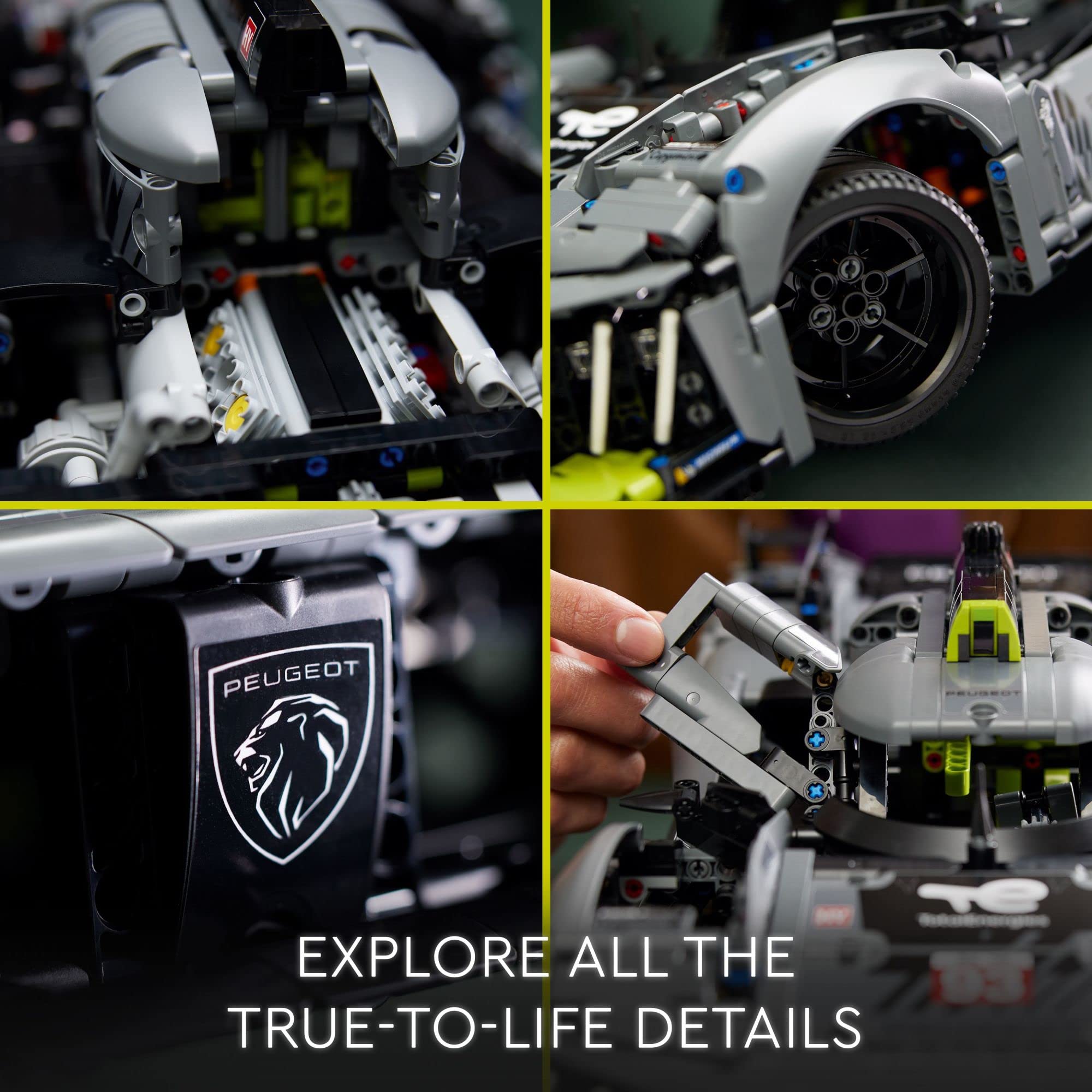 LEGO Technic Peugeot 9X8 24H Le Mans Hybrid Hypercar 42156 - 1:10 Scale Collectible Race Car Building Kit for Adults & Teens, Perfect Gift for Motorsport Fans | Build & Display Your Own Detailed Racing Car Model