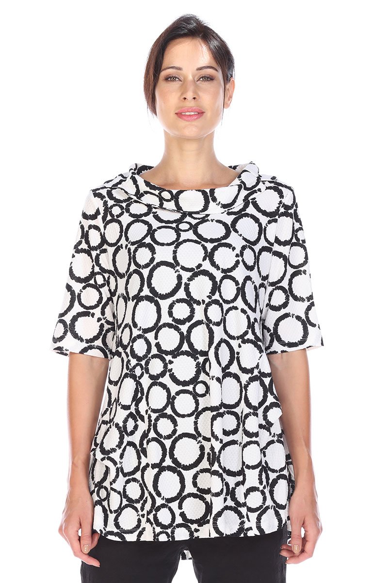 Terra-Sj Women's 100% Cotton 3/4 Sleeve Convertible Collar Blouse - Ivory X-Large | Casual Office Wear & Spring Summer Fashion Tops
