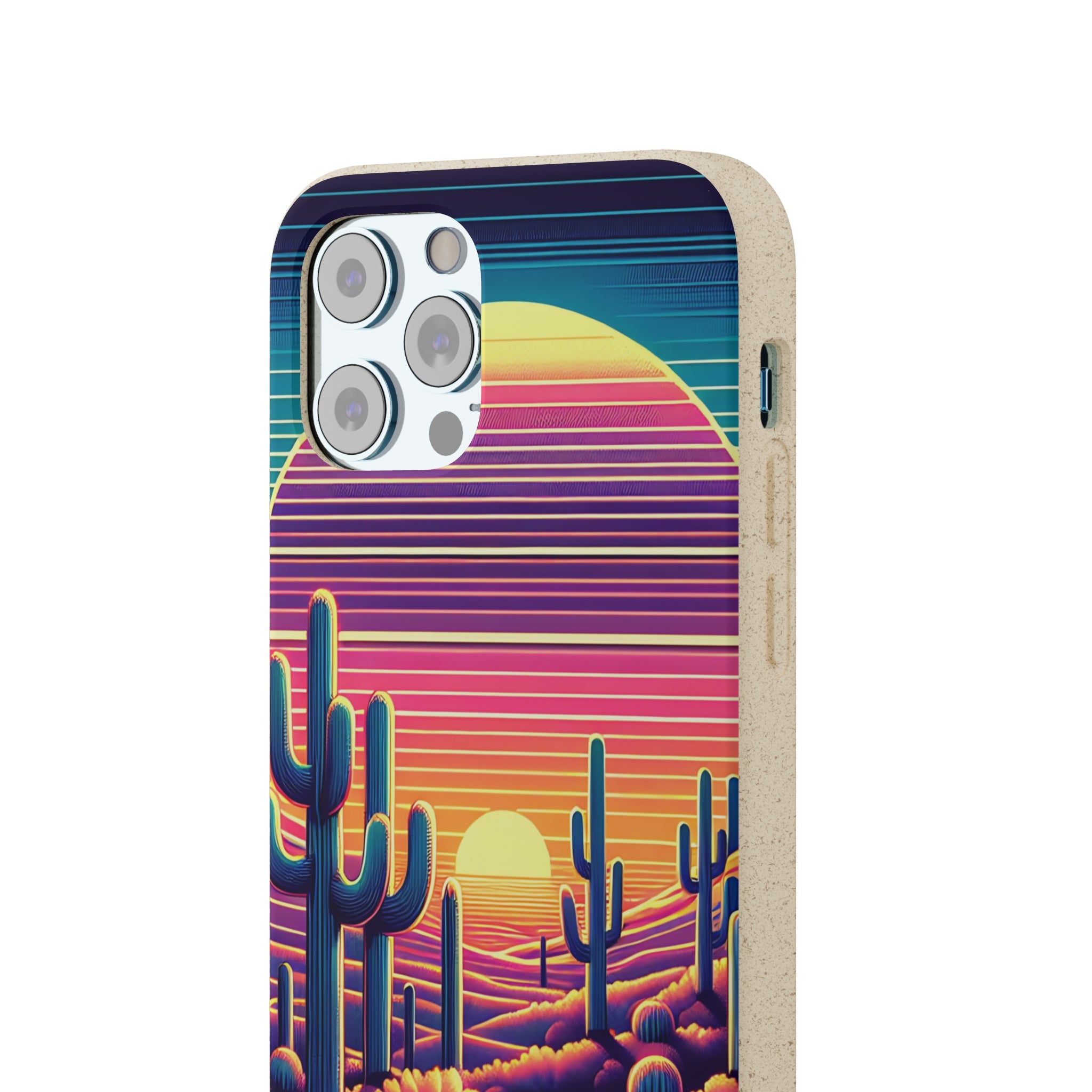 Eco-Friendly Biodegradable Phone Case - Matte Finish Sunset Desert Design, Wireless Charging Compatible for iPhone & Samsung | Perfect for Outdoor Adventures & Daily Use