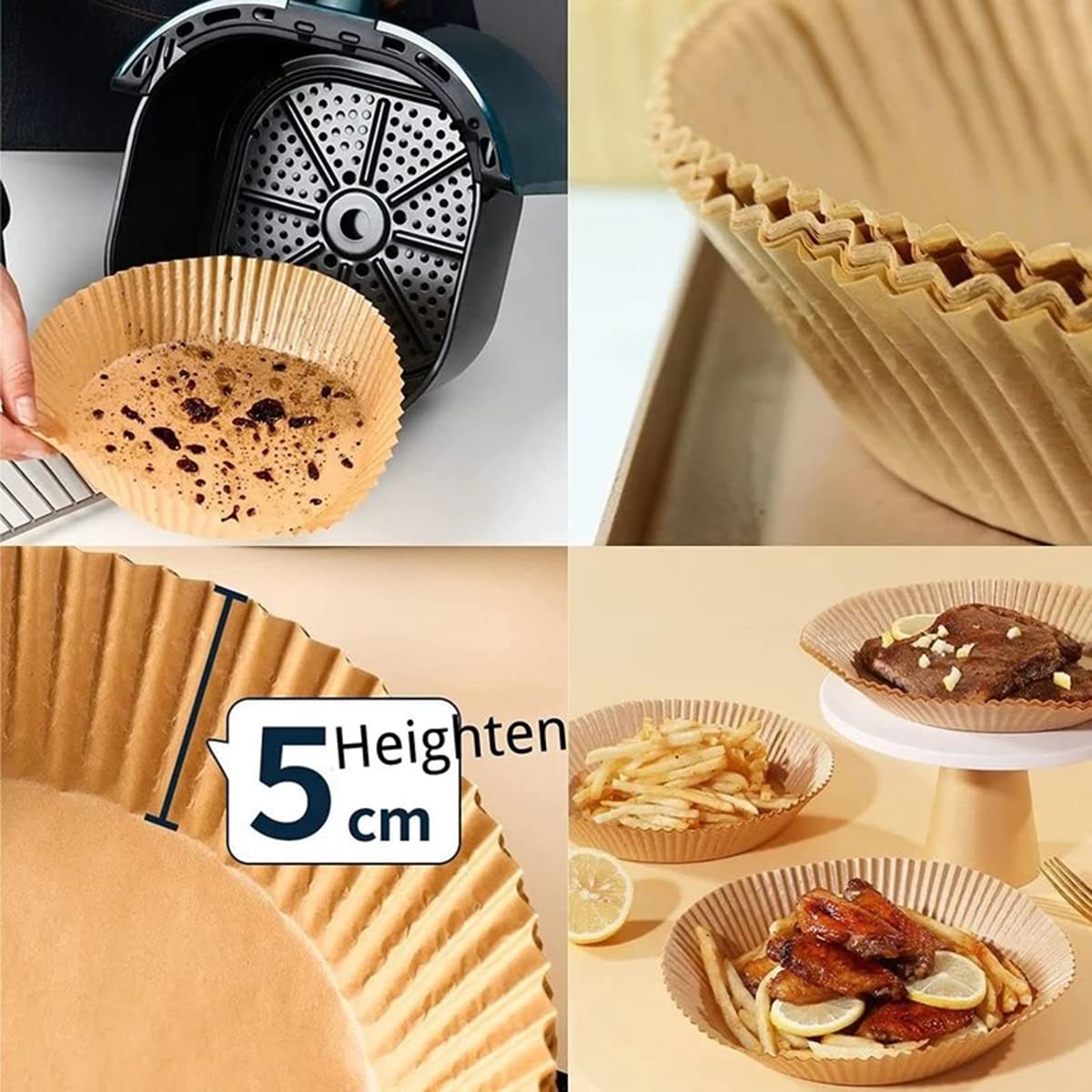 100 PCS Air Fryer Disposable Paper Liners - 6.3