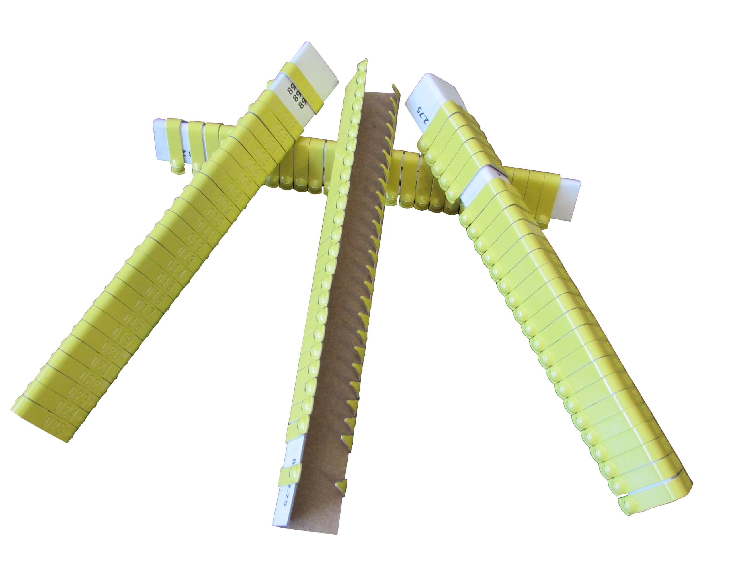 Custom Stamped Aluminum Wing Bands for Poultry - 500 Yellow Jiffy Wing Tags for Chicken, Gamefowl, Pheasant, Quail & Chucker Birds | Durable Bird Identification & Tracking | Perfect for Poultry Farms, Bird Shows & Breeding Programs