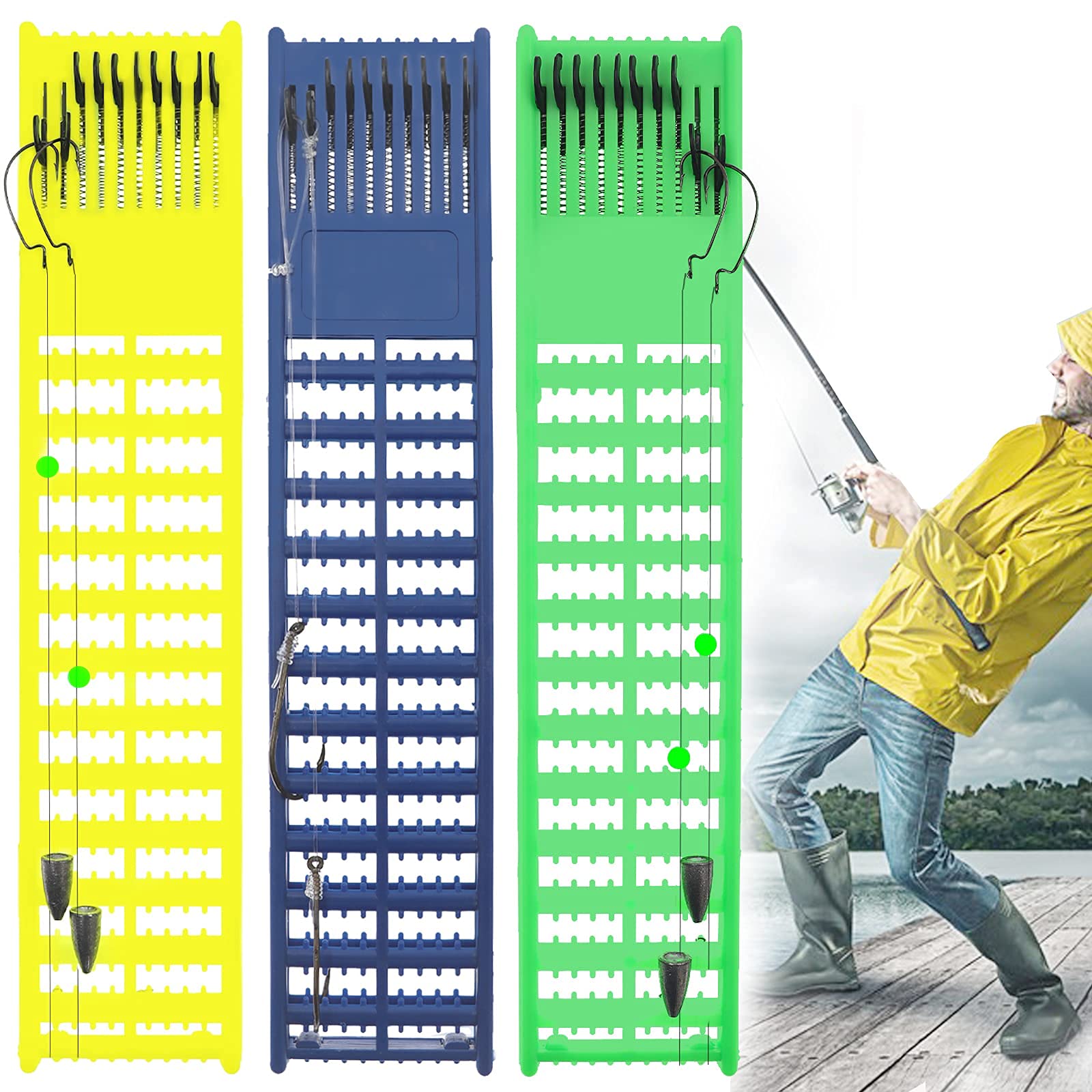 Gourami Fishing Snelled Hook Holder - Organize Snelled Hooks & Rigs with Leader Tray & Jigs Board - Perfect for Freshwater & Saltwater Fishing Trips