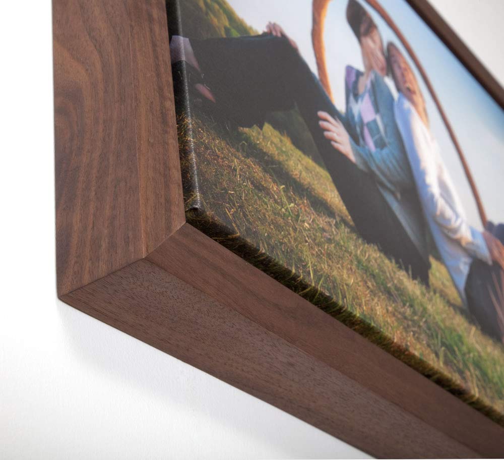Dark Brown 12x18 Canvas Floating Frame - 1-1/4 Inch Deep Picture Frame for Wall Art, Paintings & Decor | Perfect for Living Room, Bedroom & Office Display