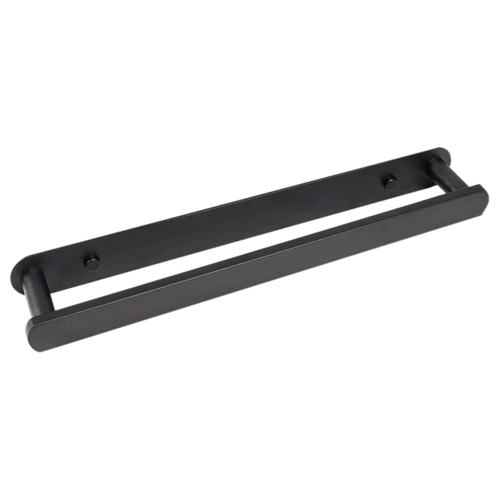 Stainless Steel Self-Adhesive Towel Holder - No Drill Bathroom Towel Rack, 40Cm Black Towel Bar for Kitchen, Bathroom & Bedroom Organization