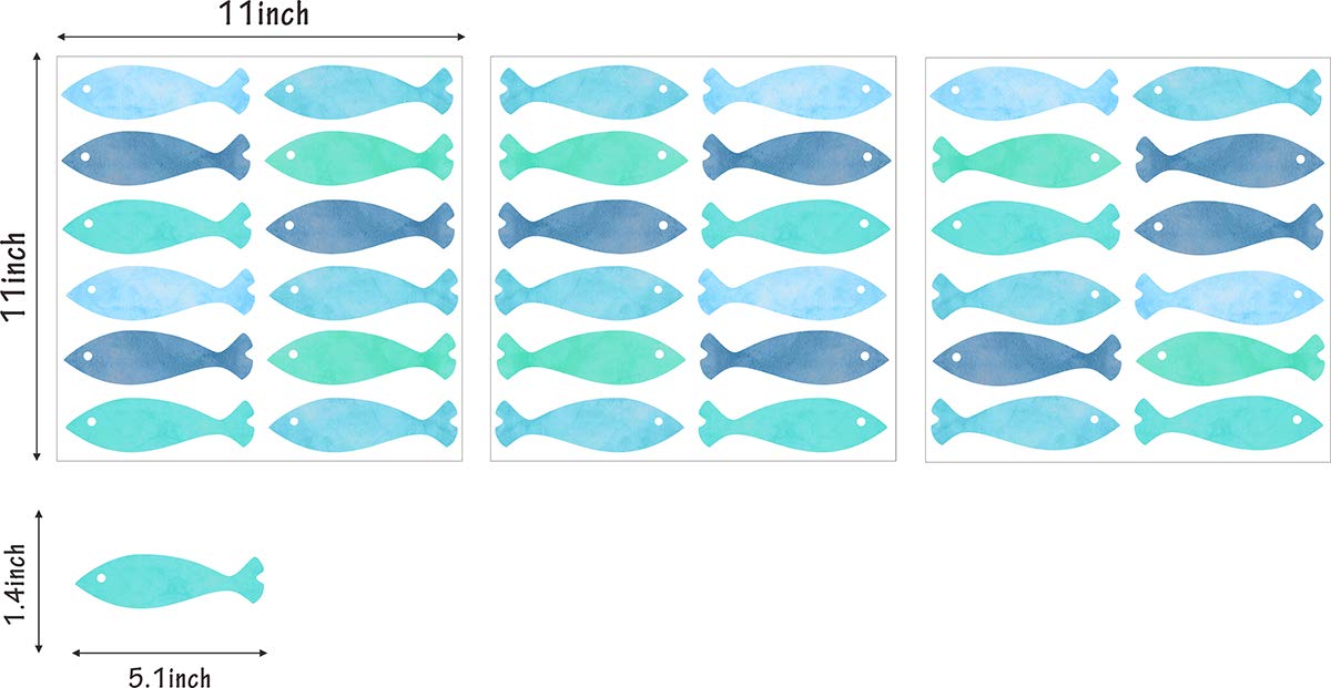 Ocean Fish Wall Decals - Peel and Stick Removable Wall Stickers for Kids Room, Nursery Decor | Perfect for Baby Bedrooms, Playrooms & Underwater Themed Spaces