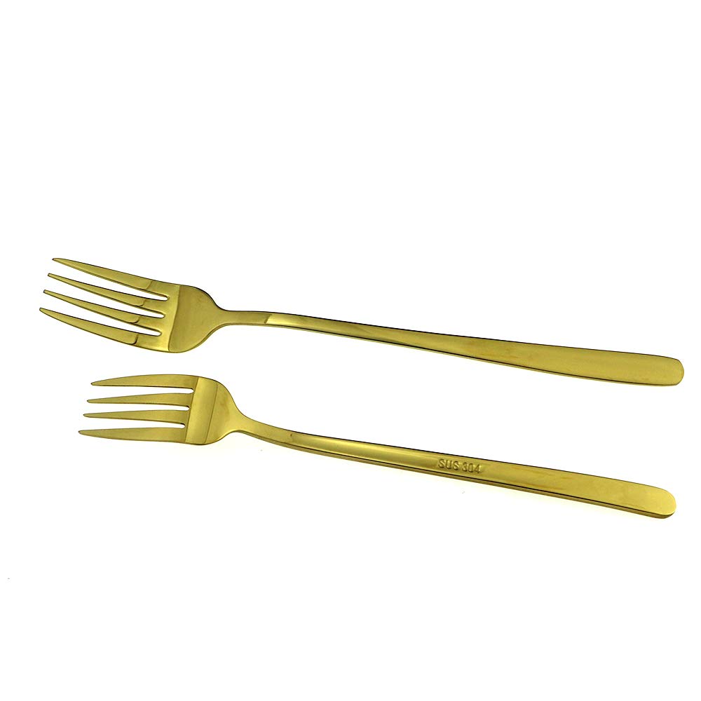 JASHII Mirror Polished Gold 30-Piece SUS304 Stainless Steel Flatware Set - Dinner Knife, Fork, Spoon, Dessert Fork & Salad Spoon for 6 People - Elegant Tableware for Fine Dining, Wedding Gifts & Home Entertaining