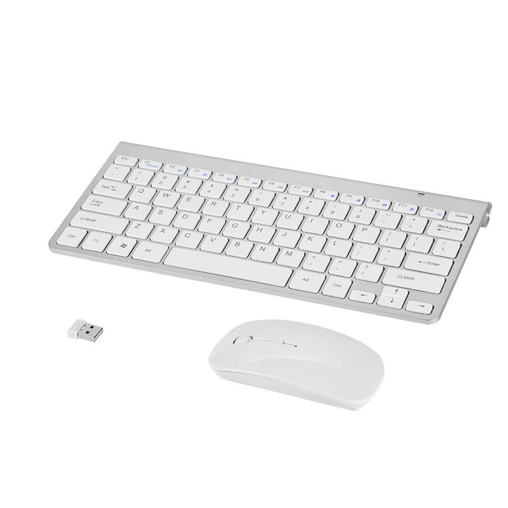 Ciciglow Wireless Keyboard and Mouse Combo - 2.4GHz Ergonomic Waterproof Keyboard with Silent Mouse for PC, Laptop, Office & Home Use (Silver) - Perfect for Typing, Gaming & Productivity Tasks
