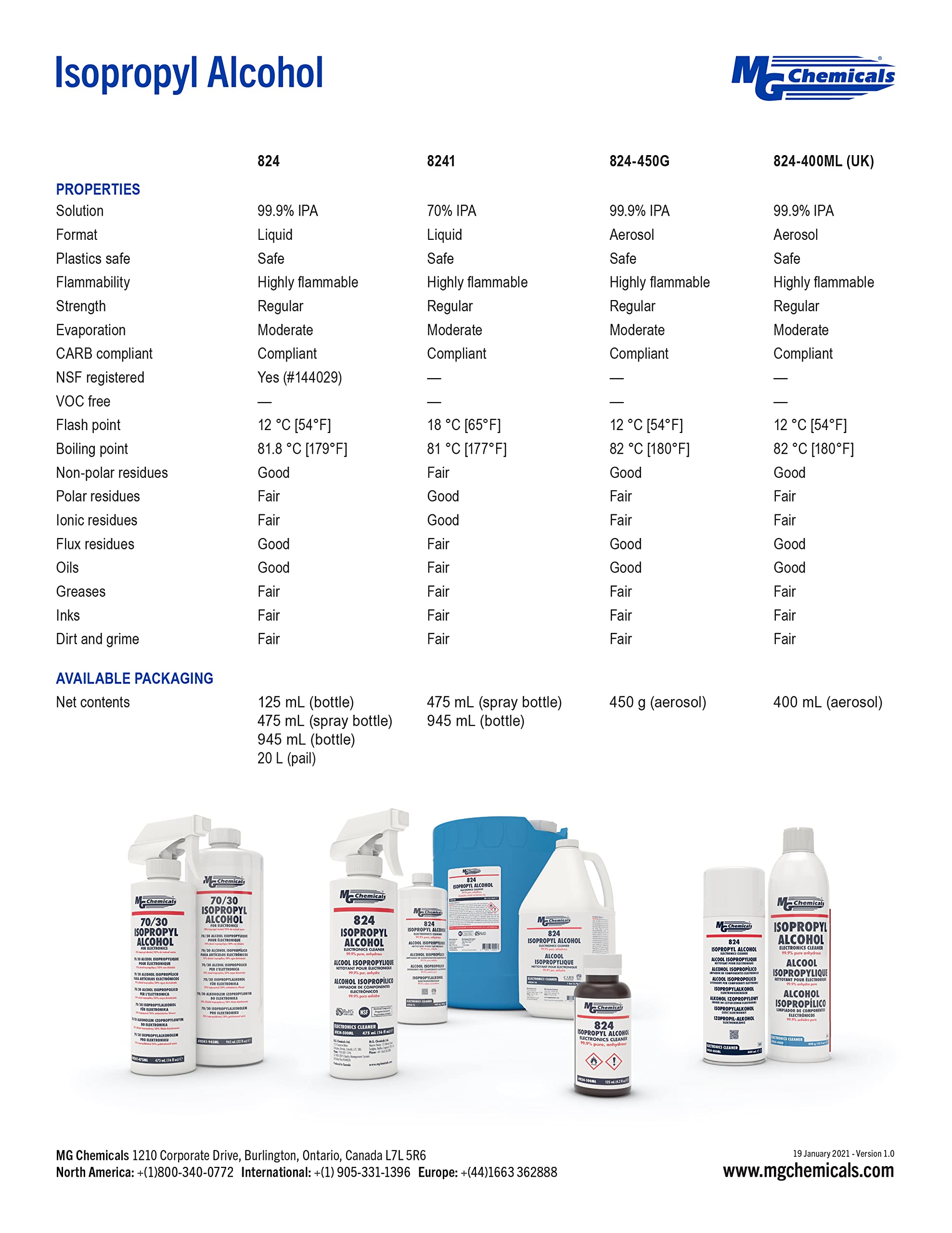 MG Chemicals 99.9% Pure Isopropyl Alcohol Electronics Cleaner - 945mL (32oz) Bottle, Case of 6 (824-1LX6) - Ideal for Cleaning Circuit Boards, PC Components & Electronic Devices