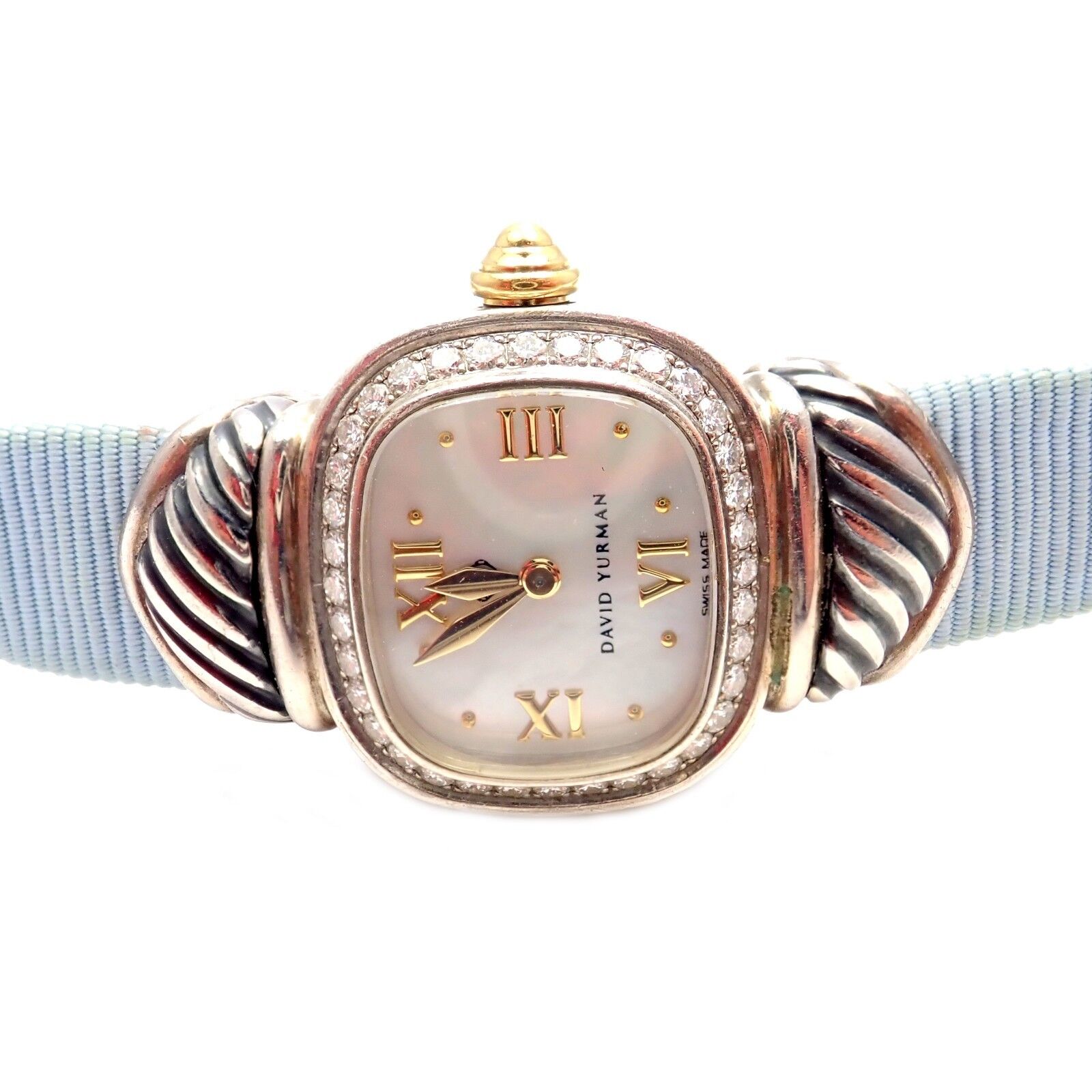 Authentic David Yurman DY Sterling Silver 925 Diamond Thoroughbred Silk Ladies Watch - Elegant Luxury Timepiece for Women, Perfect for Formal Events & Special Occasions