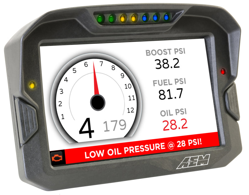 AEM CD 7 Logging Race Dash Carbon Fiber Digital Display with CAN Input - High-Performance Racing Data Logger for Track & Drift Cars