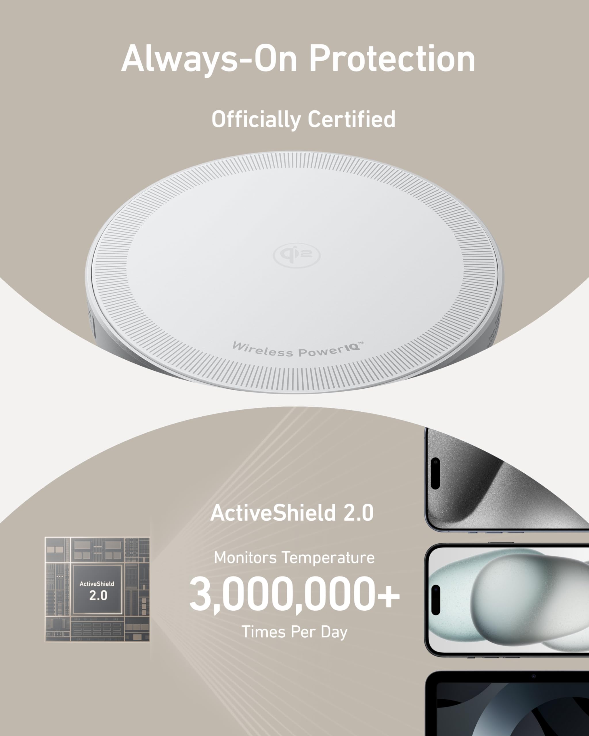 Anker MagGo Qi2 Certified 15W Magnetic Wireless Charger Pad - Ultra-Fast MagSafe Charger for iPhone 16/16 Plus/16 Pro/16 Pro Max/15/14/13 Series | Perfect for Home, Office & Travel (Charger Not Included)