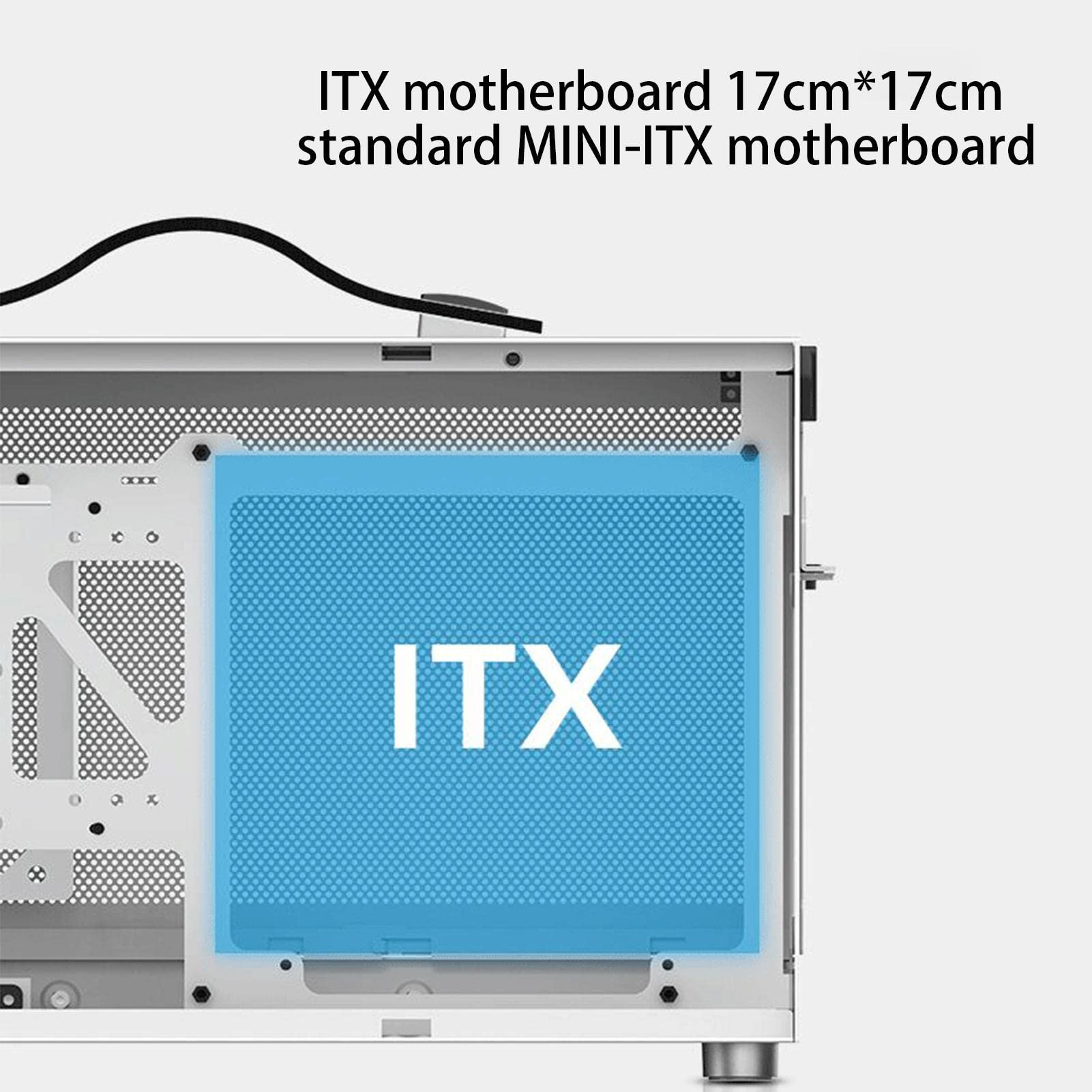 Under Desk PC Case with High Airflow Fan & Mesh Front Panel - Compact Computer Case for Gaming & Office Desktops - Perfect for Workspace & Home Office Setups