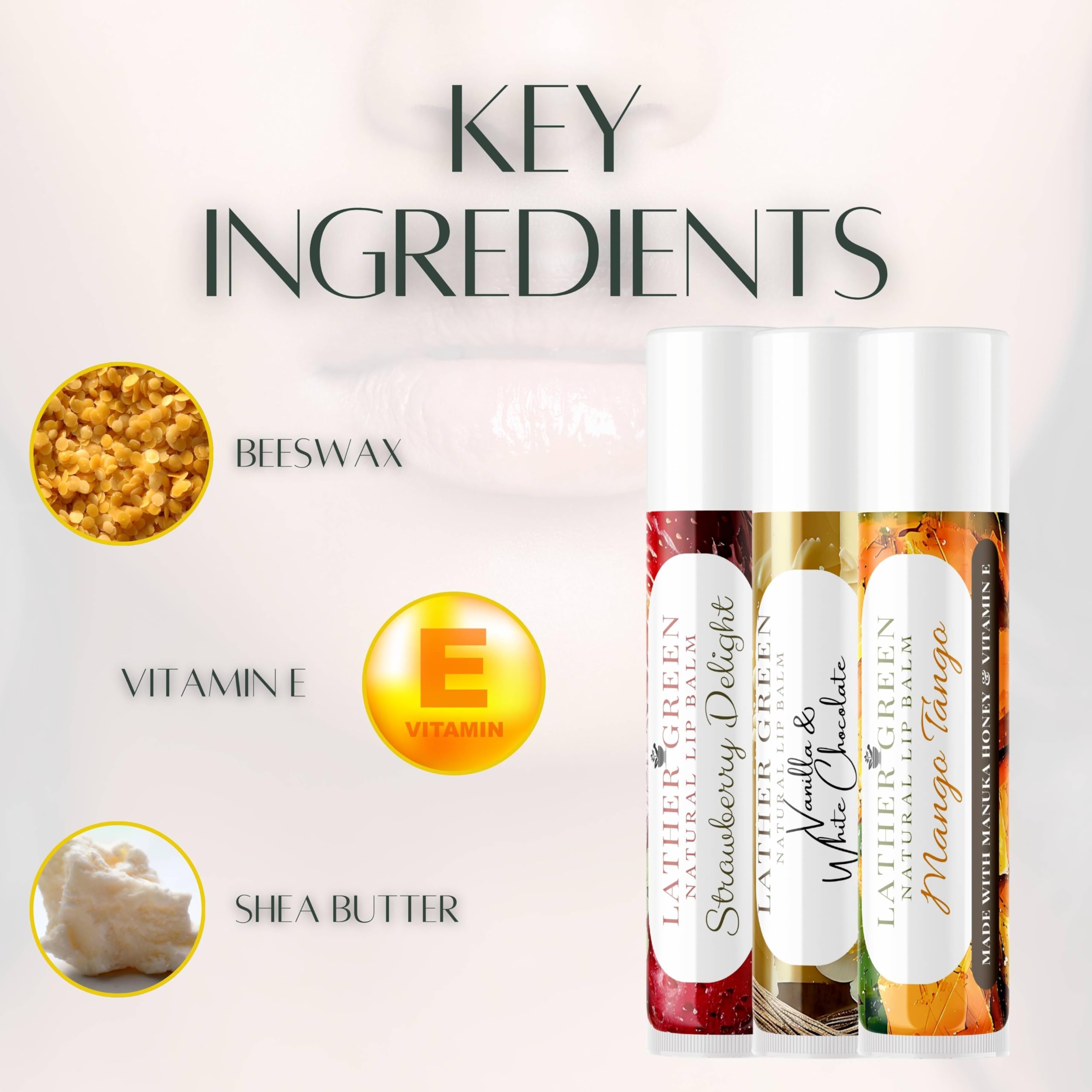 Organic Cotton Candy Flavored Lip Balm Pack of 5 - Moisturizing & Nourishing Lip Care for Dry Lips - Perfect for Winter, Travel & Daily Use