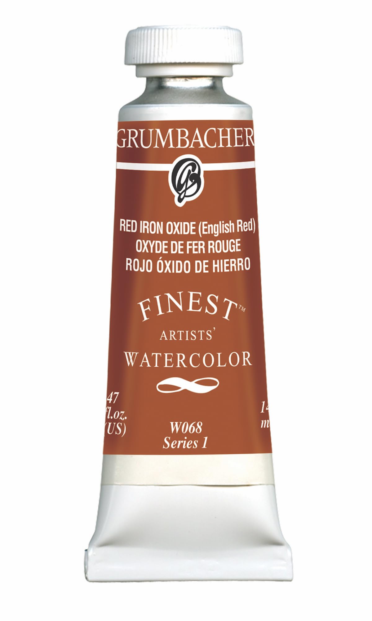Grumbacher Finest Watercolor Paint - 14 ml/0.47 oz Tube - Red Iron Oxide (English Red) - Professional Artist Grade for Painting, Sketching & Mixed Media Art