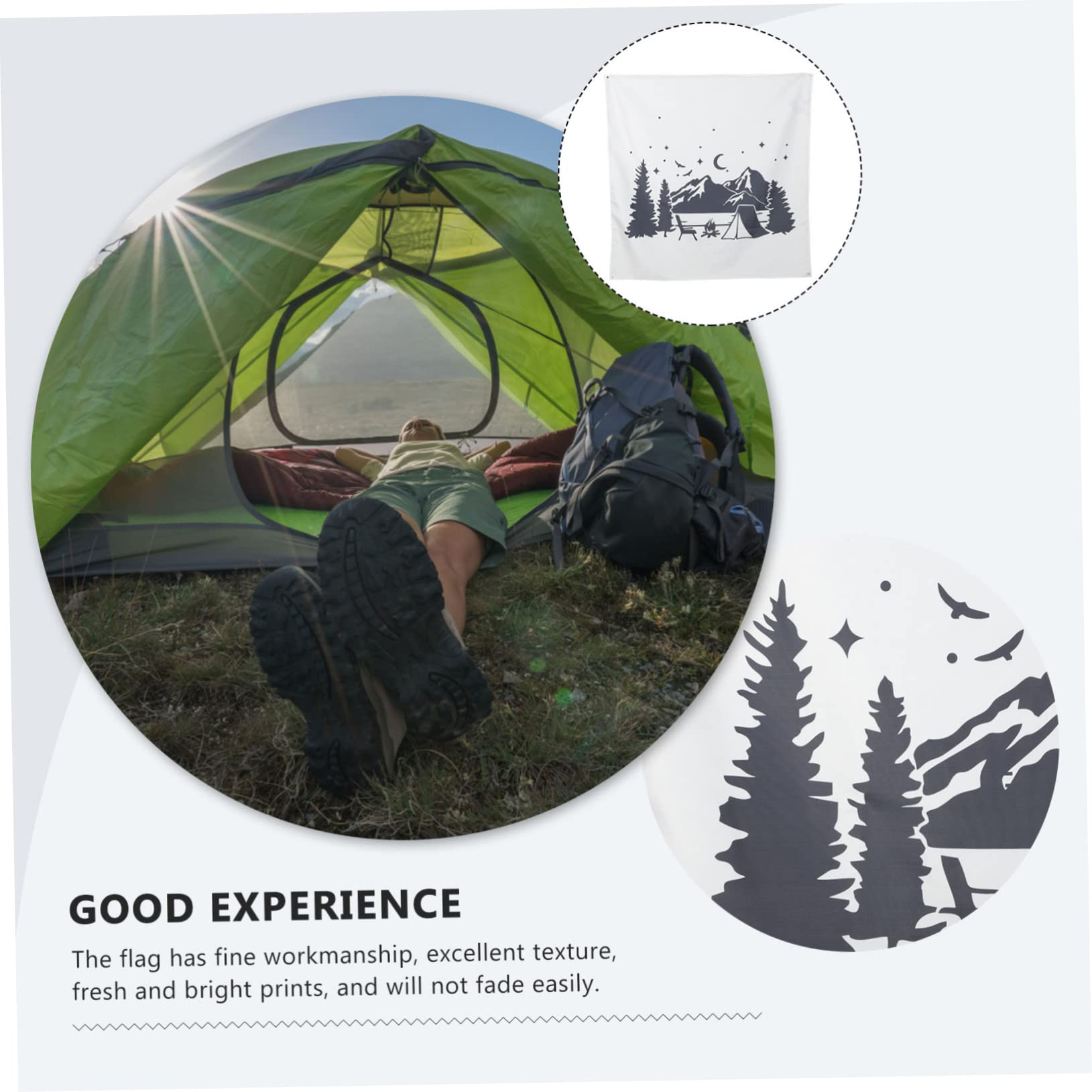 2 Pack Outdoor Camping Flags - Durable Camping Decor & Hanging Field Flags for Camping, Backyard, RV, Picnic & Tailgating Parties