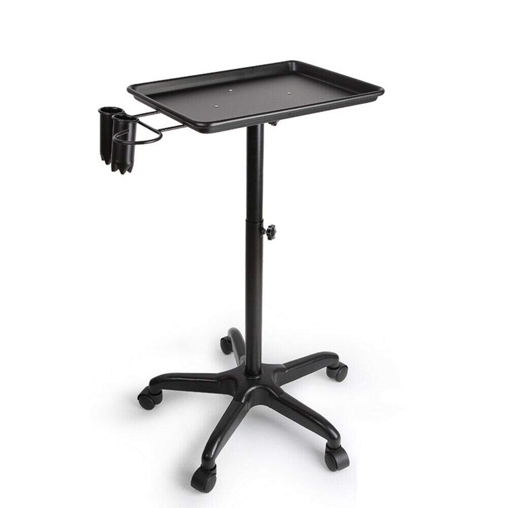 Gdrasuya10 Adjustable Height Salon Tray Cart - Aluminum Alloy Rolling Trolley for Hair & Beauty Salons, Pet Grooming Shops | Portable Service Instrument Organizer for Styling Tools, Grooming Supplies & Salon Essentials