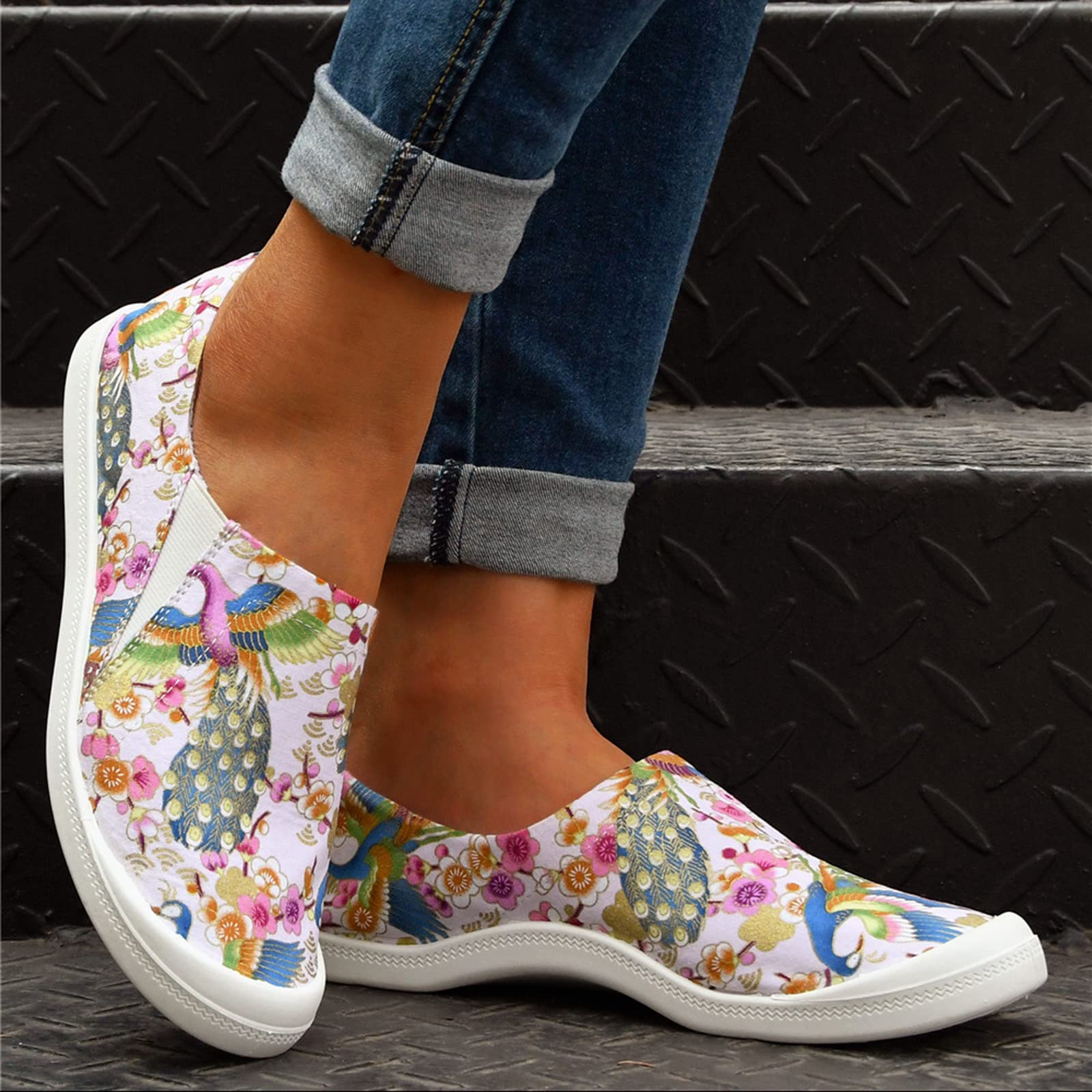 Women's White Fashion Sneakers - Comfortable Casual Walking & Running Shoes for Women | Perfect for Gym, Workout, Jogging and Daily Wear