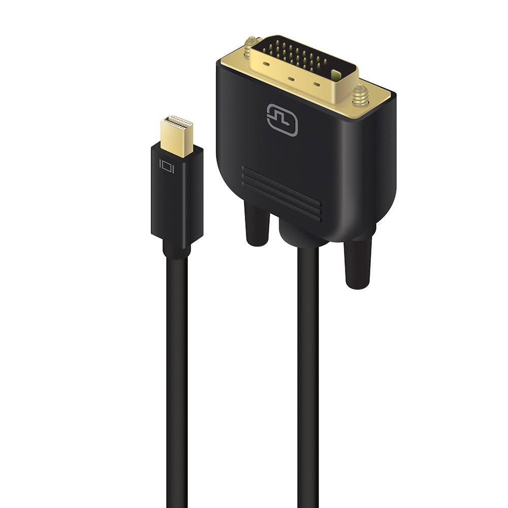 Premium SmartConnect Mini DisplayPort to DVI Male to Male Cable - High-Speed Digital Video Connector for MacBook, iMac, PC Monitors & Home Theater Setup