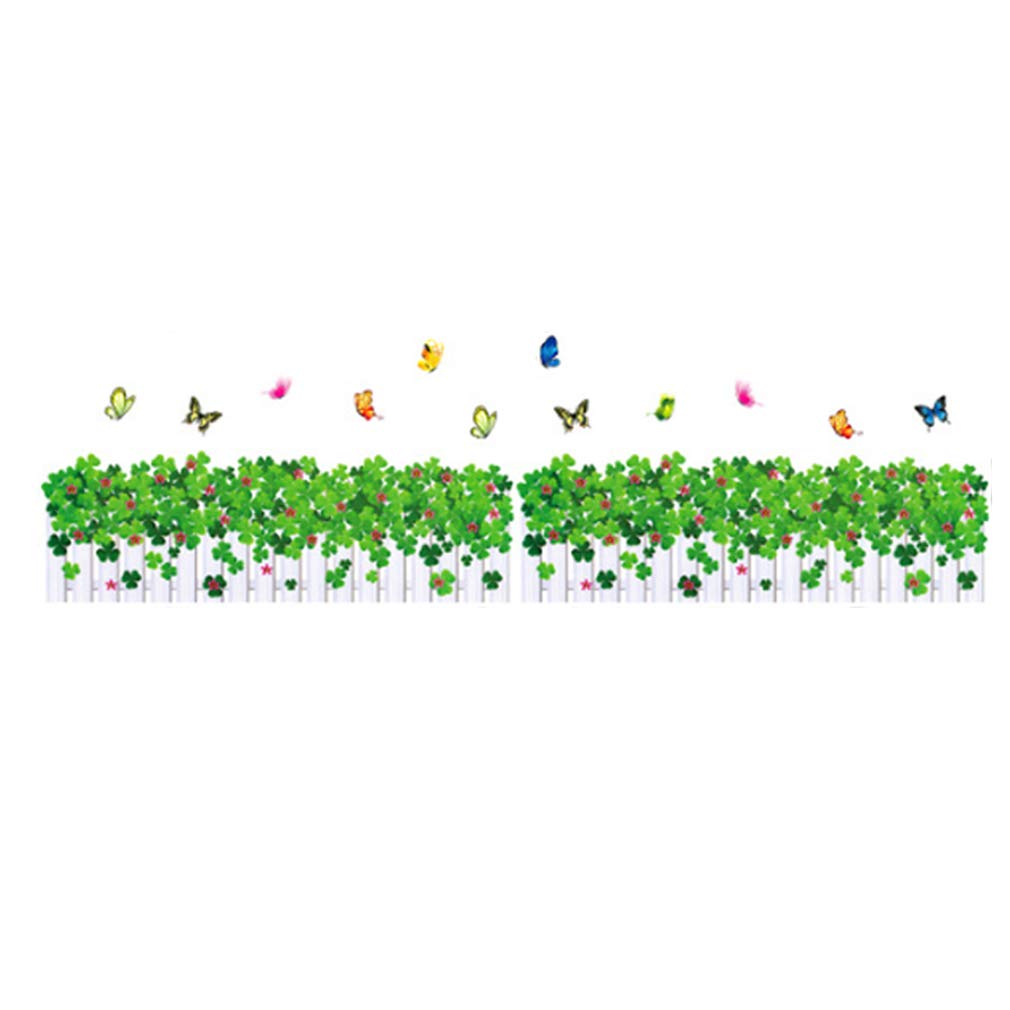 Butterfly Clover Flower Vinyl Wall Decal - Removable Waterproof PVC Sticker for Home Decor, DIY Art Murals - Perfect for Kids Room, Nursery, Living Room & Office Decor