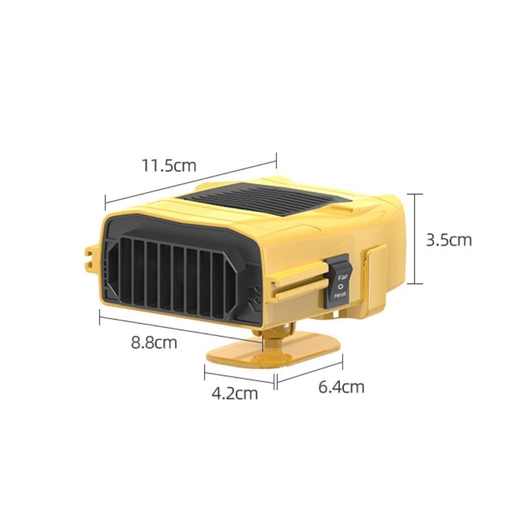 Grafken 12V Portable Car Heater - Fast Electric Heating for Winter, Cigarette Lighter Plug-in Defroster & Interior Warmer (Black) | Ideal for Road Trips, Commuting & Cold Weather Driving
