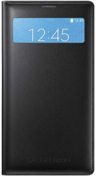 Original Samsung Galaxy Note 4 N910 S View Folio Case EF-EN910FKE - Premium Protective Cover with Smart View Window - Perfect for Business & Daily Use - Black