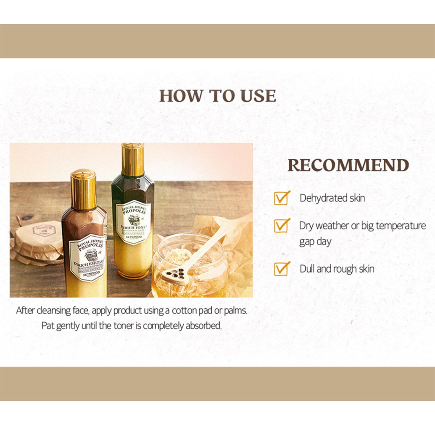 SKINFOOD Royal Honey Propolis Enrich Toner 160ml - Hydrating Facial Toner with Natural Honey Extracts | Nourishes & Strengthens Skin Moisture Barrier | Anti-Aging Skincare for Dry & Sensitive Skin | Perfect for Daily Hydration Routine & Nighttime Skincare Regimen