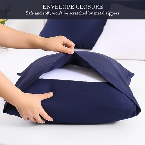 2 Pack Washed Bamboo Linen Cooling Pillowcases - Breathable & Hypoallergenic Bedding Set for Hot Sleepers - Perfect for Summer Nights, Guest Rooms & Luxury Hotels