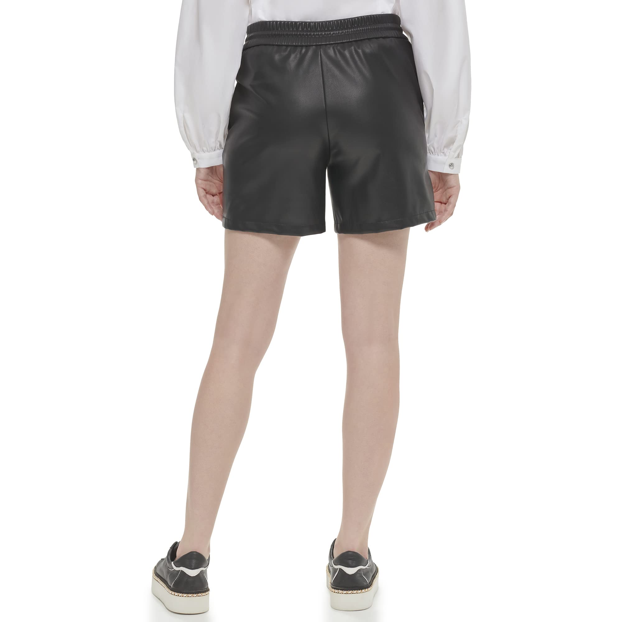 KARL LAGERFELD Women's High Waisted Athletic Shorts - Comfortable Yoga Running Gym Workout Shorts for Women - Perfect for Fitness, Lounge & Casual Wear