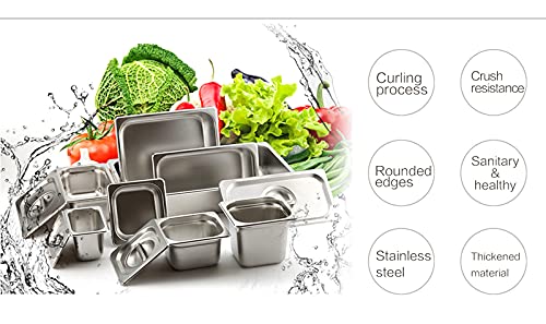 1/2 Gastronorm Stainless Steel Pan - Professional Food Container, Baking Sheet, Hotel Pan, Toaster Oven & BBQ Grill Pan with Deep Edge (3.94