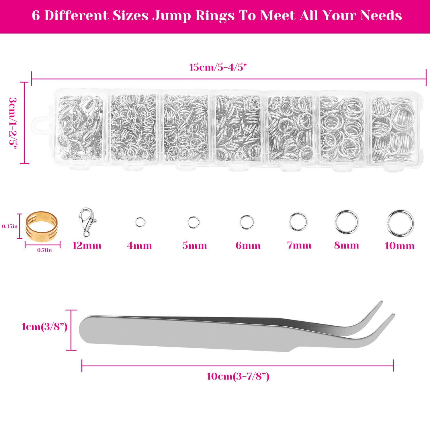 Premium Jewelry Making Kit - 1520Pcs Silver Jump Rings & 3Pcs Professional Jewelry Pliers for Earrings, Necklaces, Bracelets Repair & DIY Crafting | Perfect for Jewelers, Hobbyists & Home Jewelry Repair