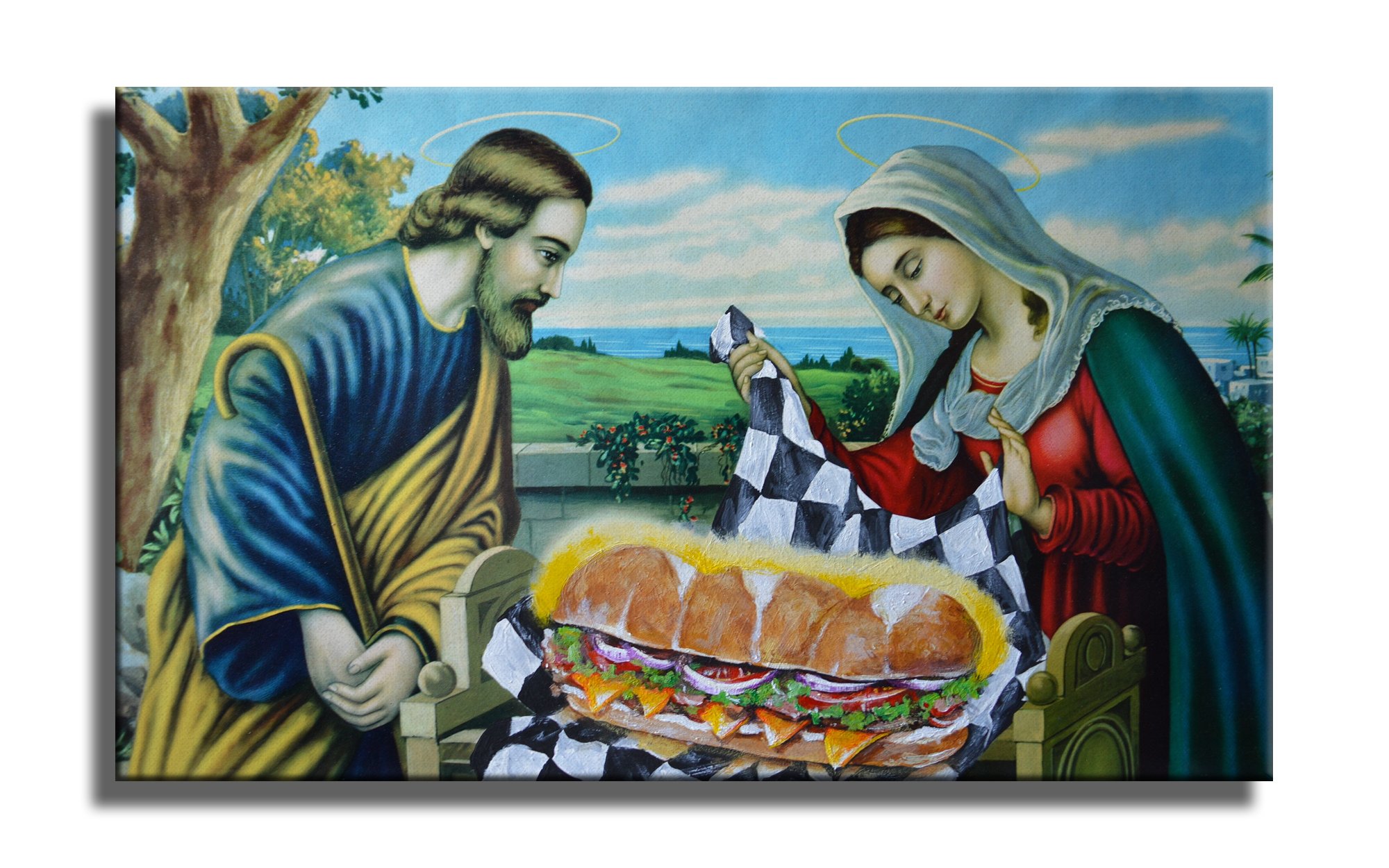 David Irvine Signed Pop Art Bible Baby Canvas Wall Decor - Perfect for Nursery & Home
