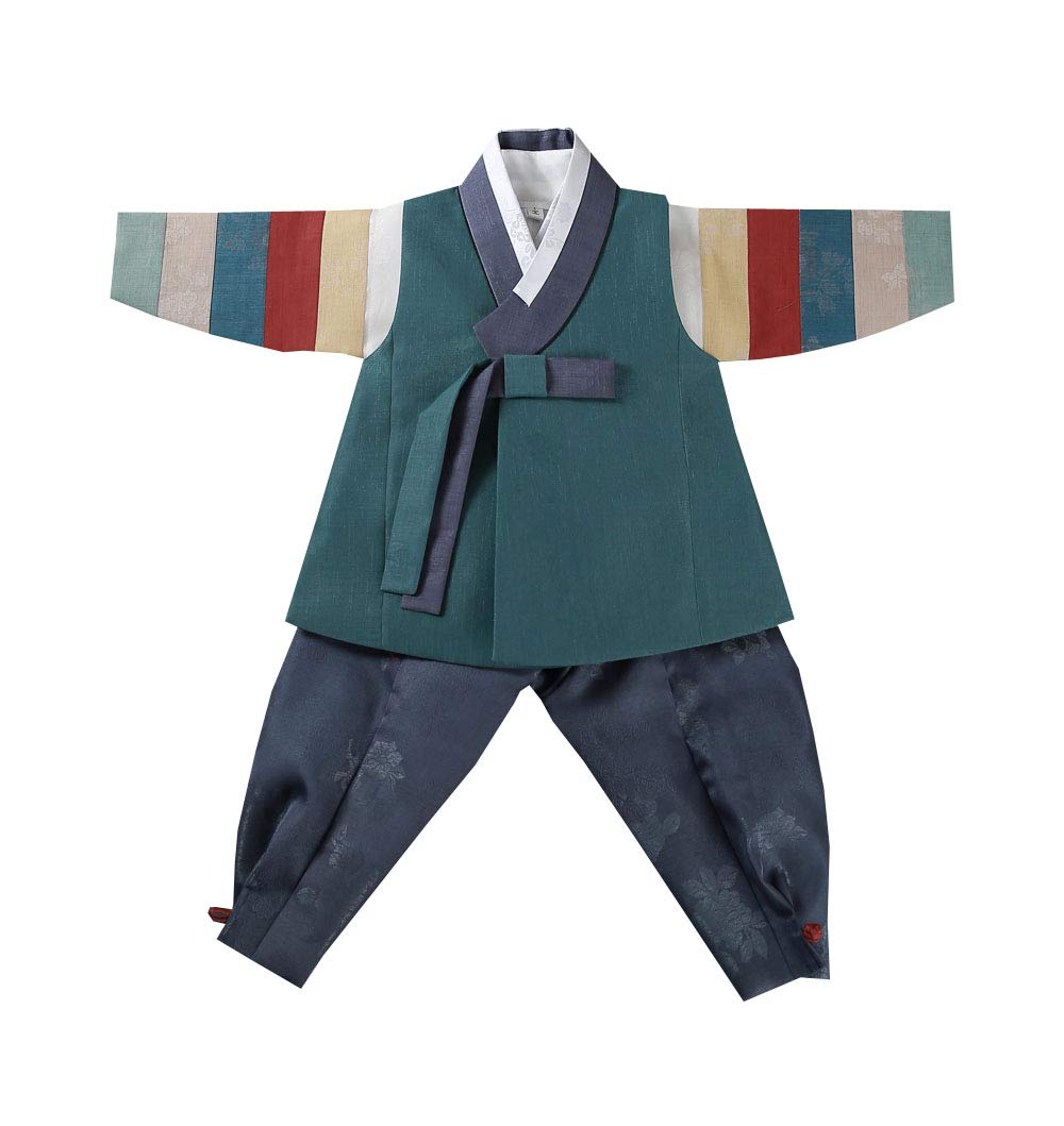 Dark Green Hanbok Traditional Korean Dress for Baby Boys 1-8 Years Old | First Birthday Dol Party Outfit | Korean Culture Celebration & Photo Shoot Costume