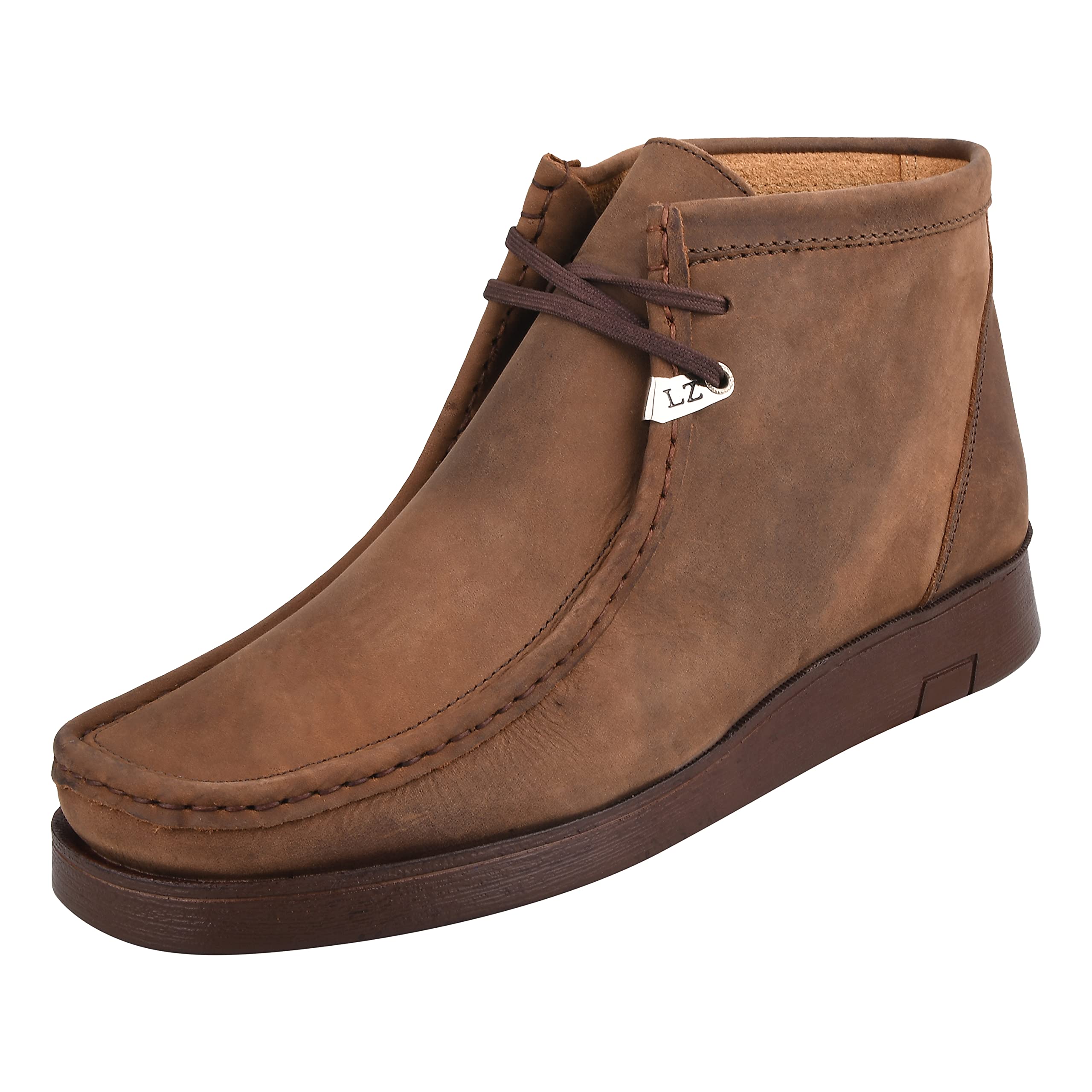 HAMARA JOE Men's Chukka Boots - Genuine Leather Moccasin Toe Lace-Up Casual Shoes for Work, Outdoor & Daily Wear
