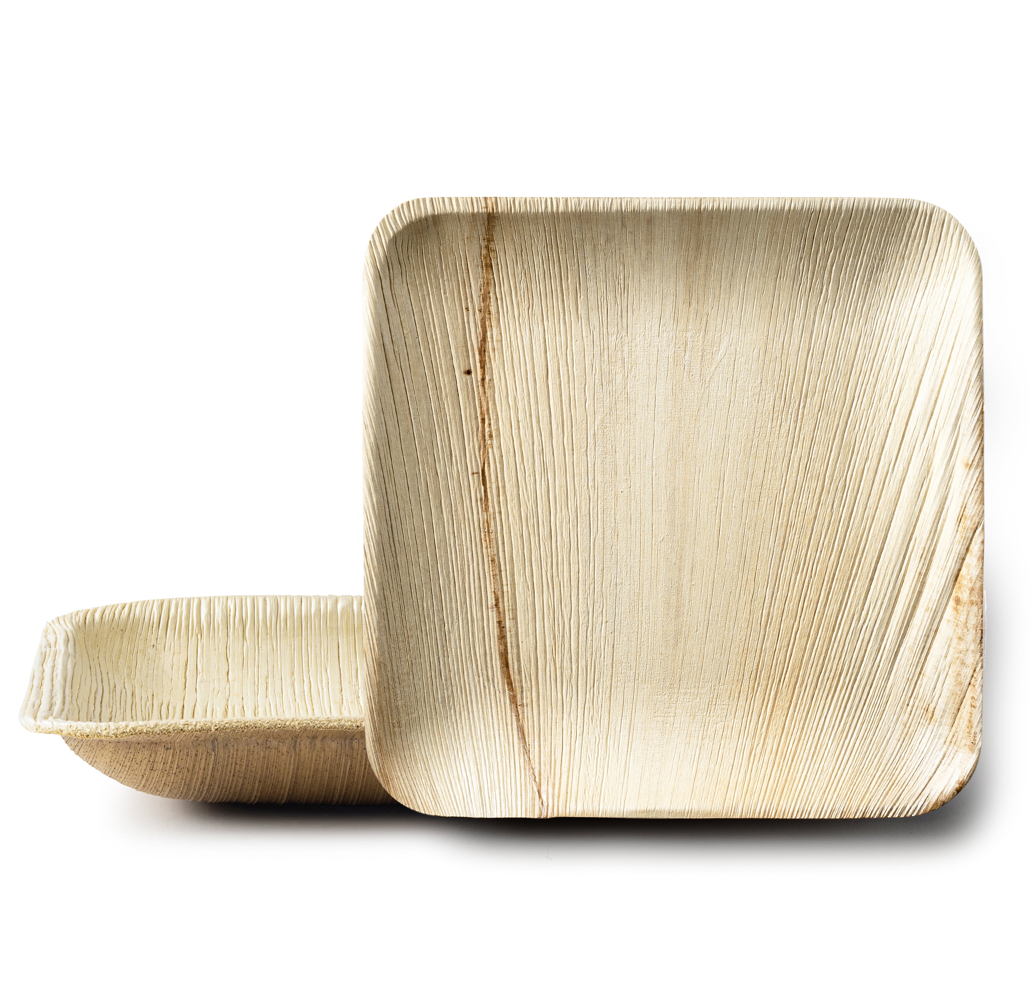Eco-Friendly 100% Compostable Square Palm Leaf Plates - Natural Bamboo-Style Disposable Dinnerware for Parties, Picnics & Sustainable Living