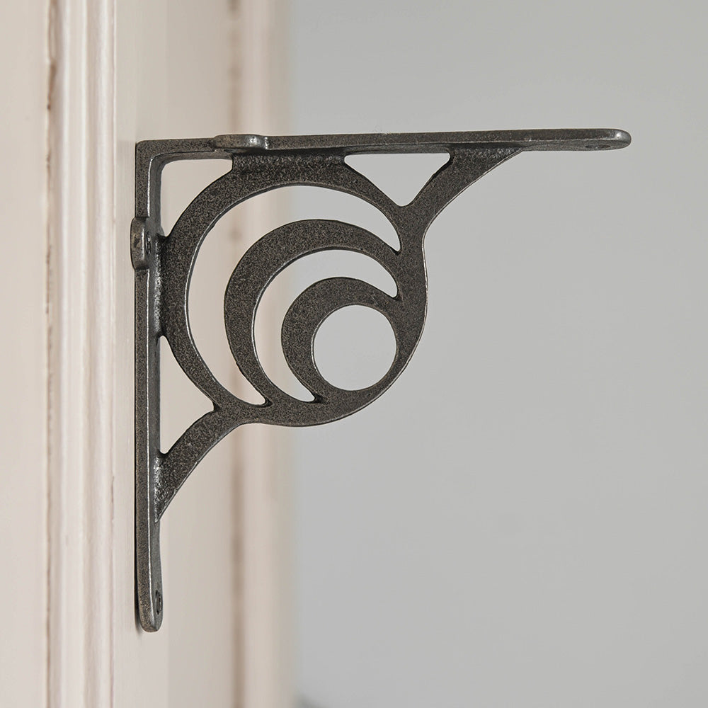 Crescent Moon Shelf Bracket - Heavy Duty Cast Iron Wall Mount for Floating Shelves - Perfect for Home Decor, Living Room, Bedroom & Office Organization