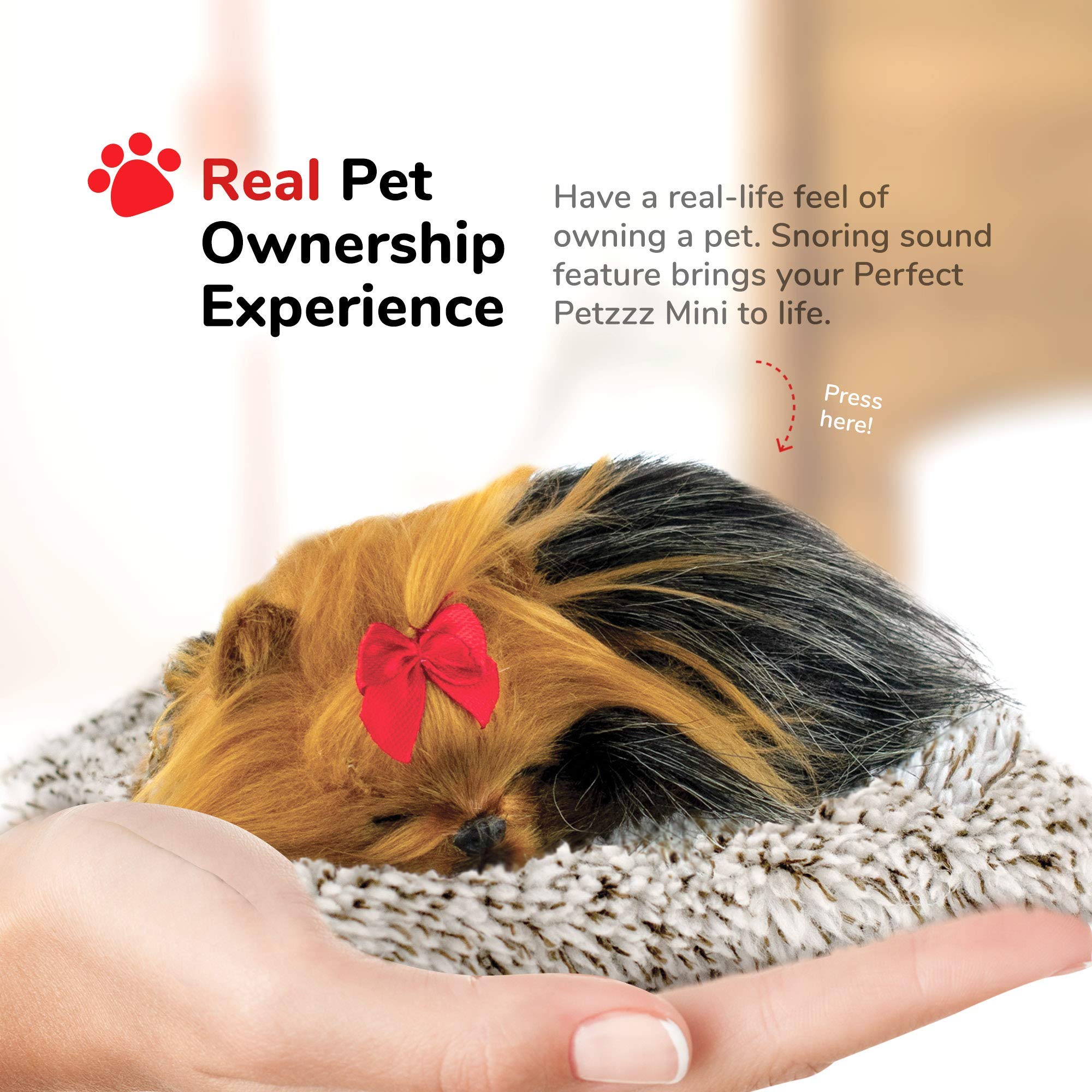 Mini Yorkie Stuffed Animal - Soft Plush Dog Toy with Battery-Operated Movement for Kids, Boys, Girls & Seniors | Cuddly Pet Companion for Bedtime, Stress Relief & Gift Giving