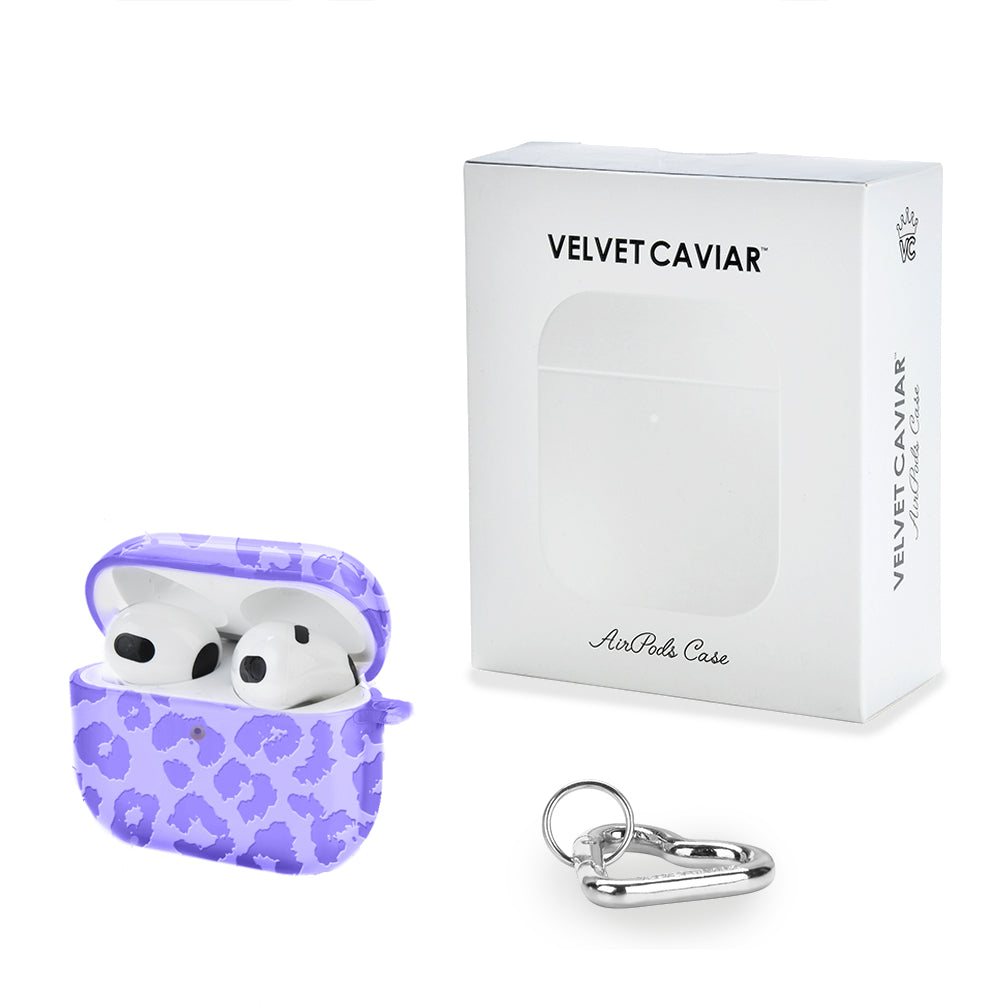 Electric Purple Leopard Print AirPod Case - Stylish Protective Cover for Apple AirPods 1/2/3/Pro - Perfect for Gym, Travel & Everyday Use