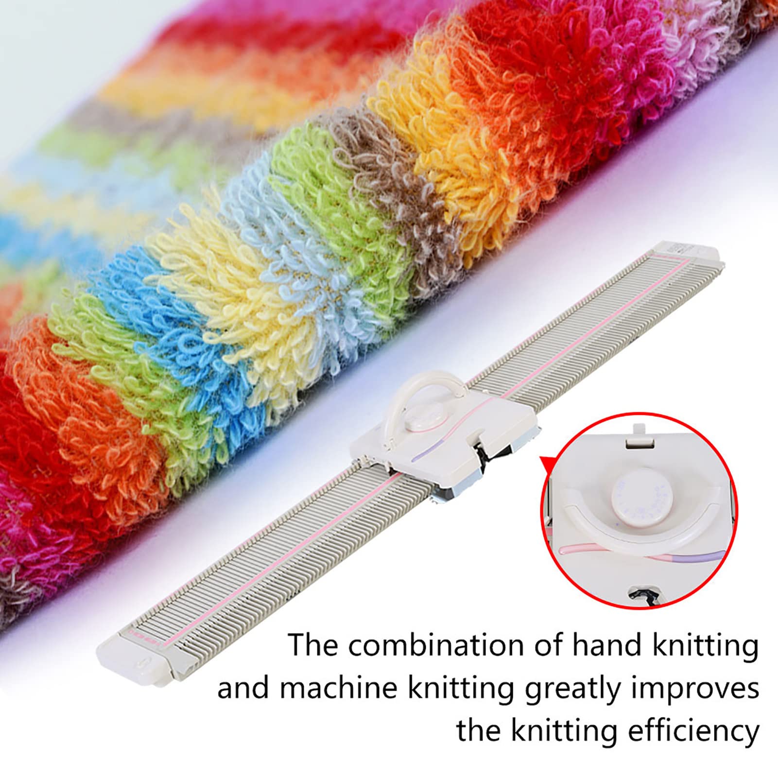 Zerodis LK150 6.5mm Mid Gauge Plastic Knitting Machine - 150 Stitches with Accessory Tool Set for DIY Sweater Making & Home Sewing Projects | Perfect for Handmade Crafts, Knitting Beginners & Home Textile Creation