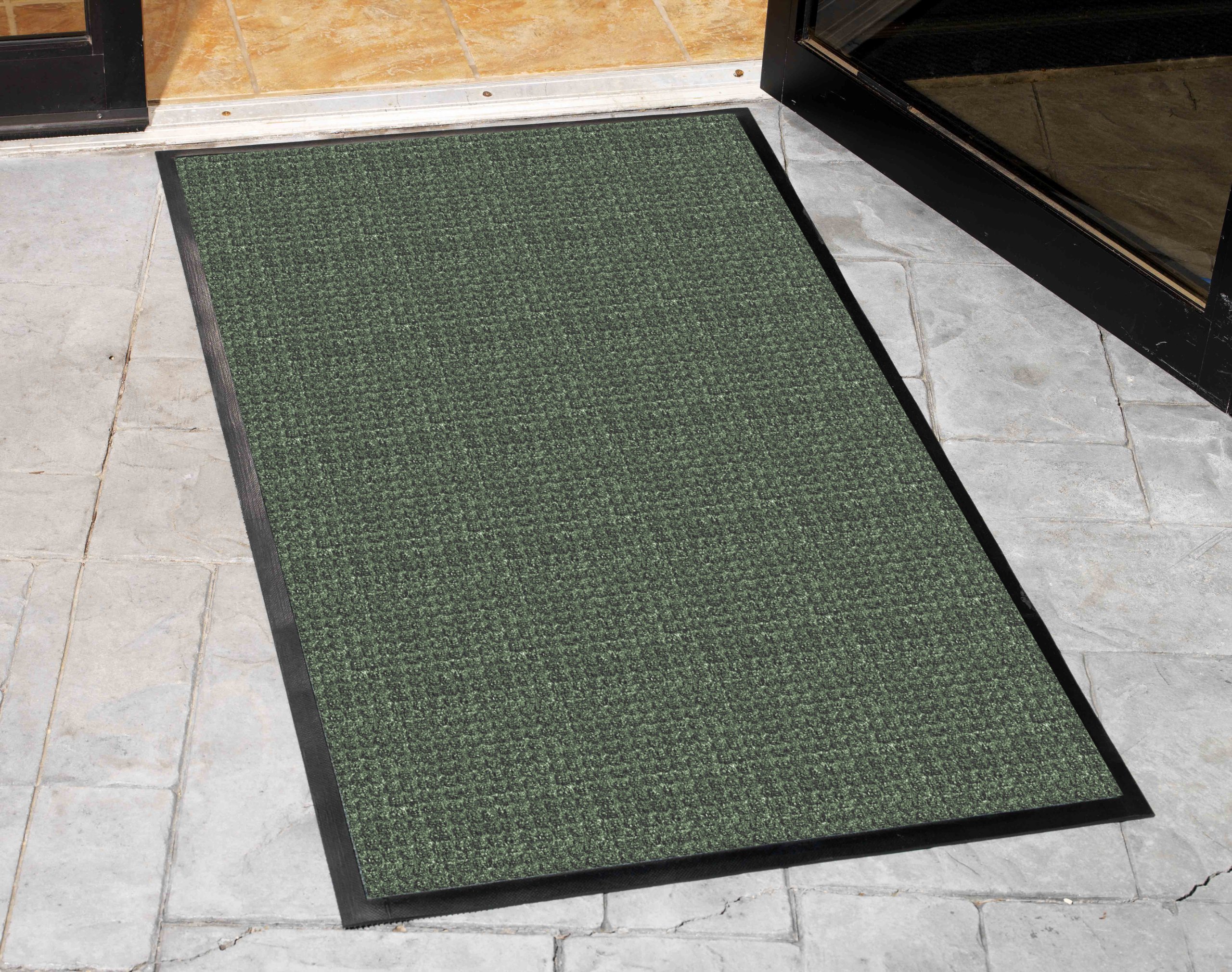 Guardian WaterGuard Indoor/Outdoor Wiper Scraper Floor Mat - Heavy Duty Rubber/Nylon Doormat 4x14 Feet, Green - Perfect for Entryways, Garages & Mudrooms to Trap Dirt & Moisture