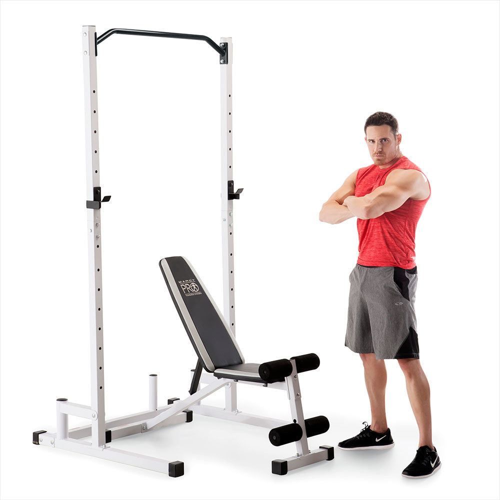 Marcy SM-5092 Power Cage and Weight Bench - Heavy Duty Home Gym Equipment for Strength Training & Workouts - Perfect for Home Fitness, Bodybuilding & CrossFit