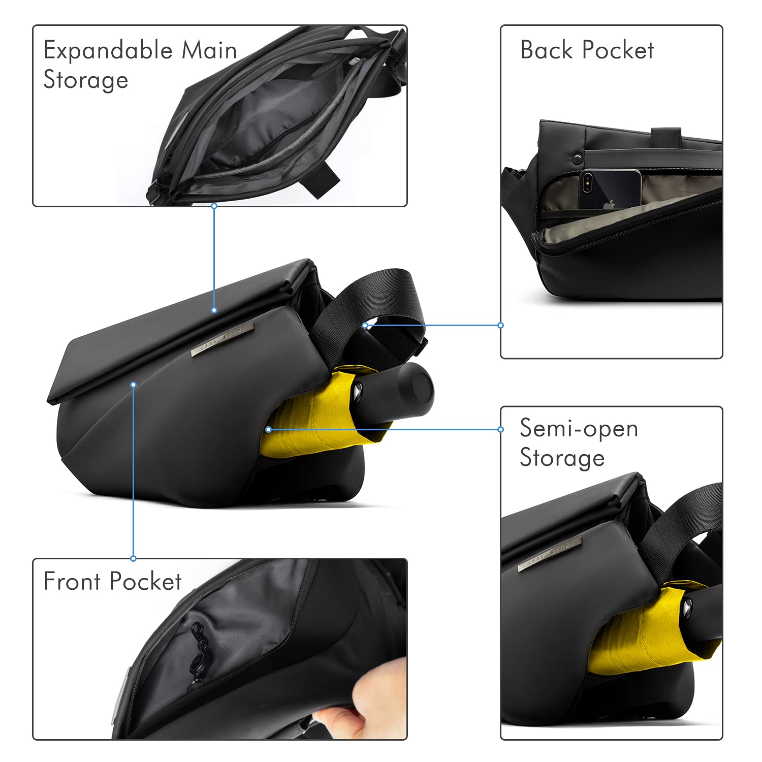 NIID R1+R0 Men's Stylish Crossbody Sling Backpack - Multipurpose Chest Shoulder Bag for Travel, Gym & Daily Use