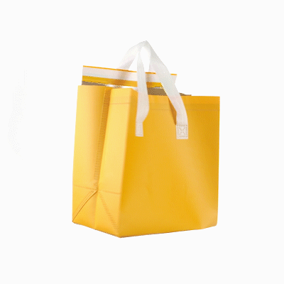Insulated Yellow Takeout Bags with Tamper-Evident Seal | 9.5