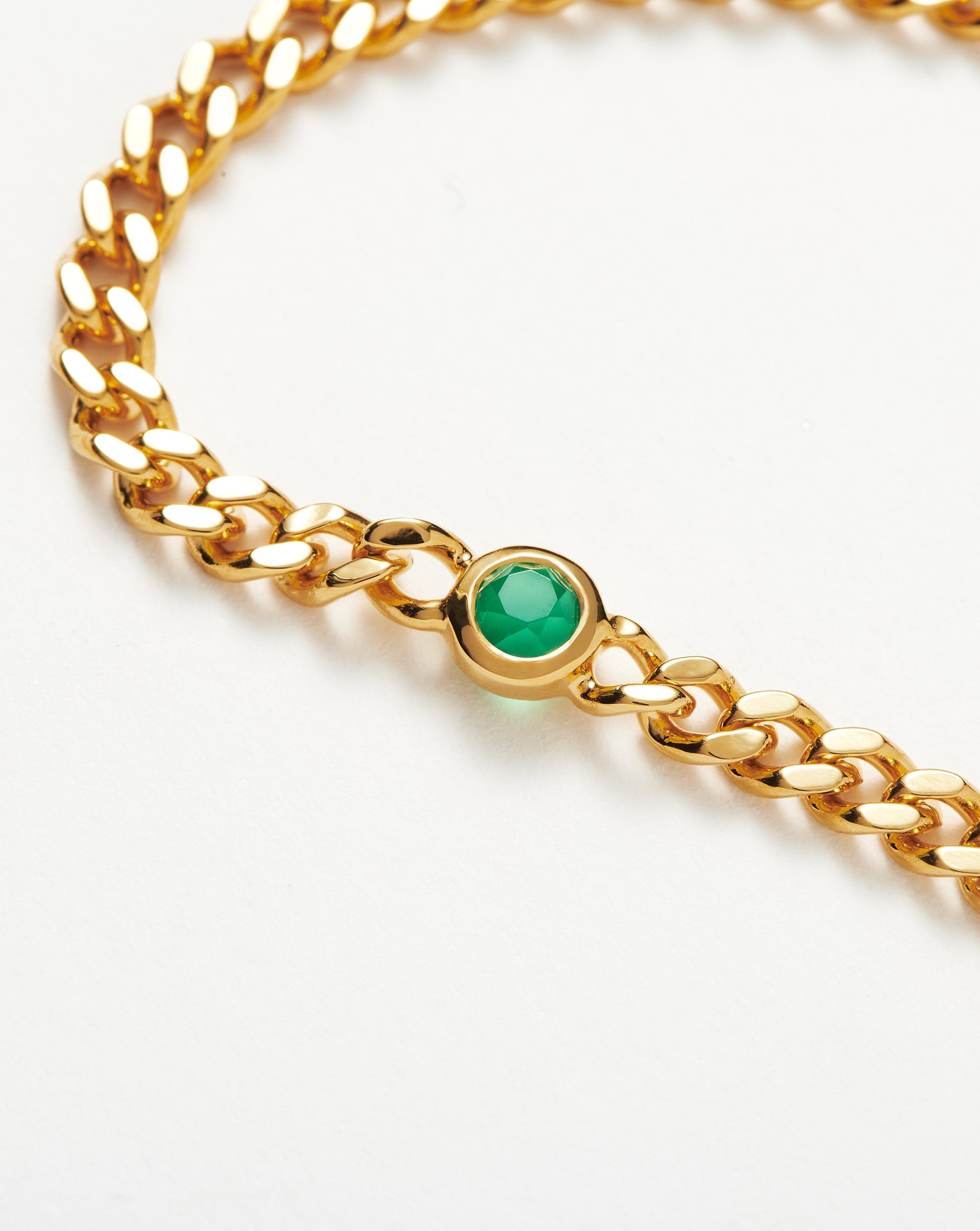 May Birthstone Jewelry - 18k Gold Plated Vermeil Bracelet with Green Chalcedony Gemstone | Elegant Gift for Mother's Day, Birthday & Anniversary | Perfect for Women's Fashion Accessories