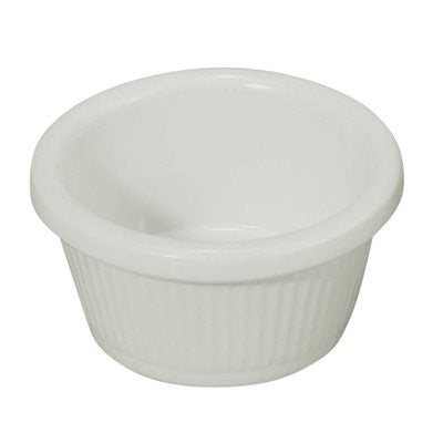 Winco 2 Oz Fluted Melamine Ramekin - White Dessert Cup for Baking, Serving, and Food Storage | Perfect for Restaurants, Catering, and Home Use