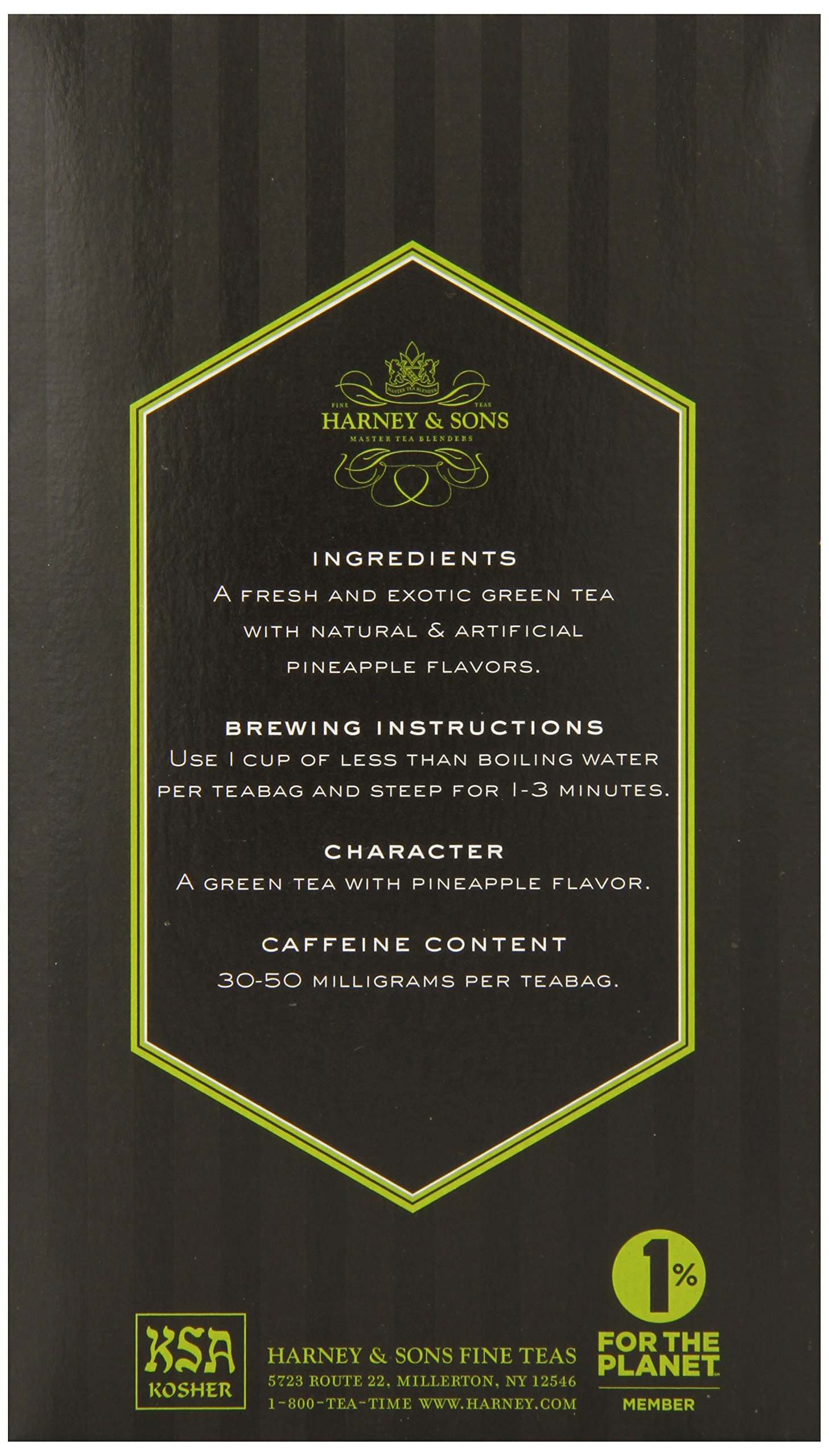 Harney & Sons Tropical Green Tea - 20 Tea Bags | Premium Loose Leaf Tea Blend with Natural Flavors | Perfect for Iced Tea, Afternoon Relaxation & Gifts