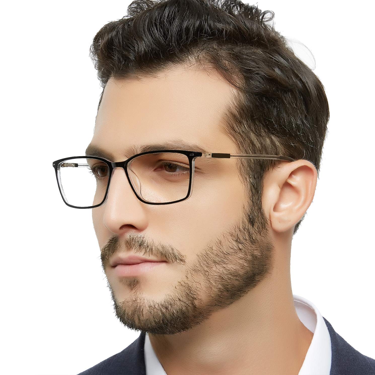MARE AZZURO Men's Reading Glasses 3.0 Magnification +3.00 Spring Hinge Readers - Stylish Classic Eyewear for Men | Perfect for Reading Books, Working on Computers & Daily Use